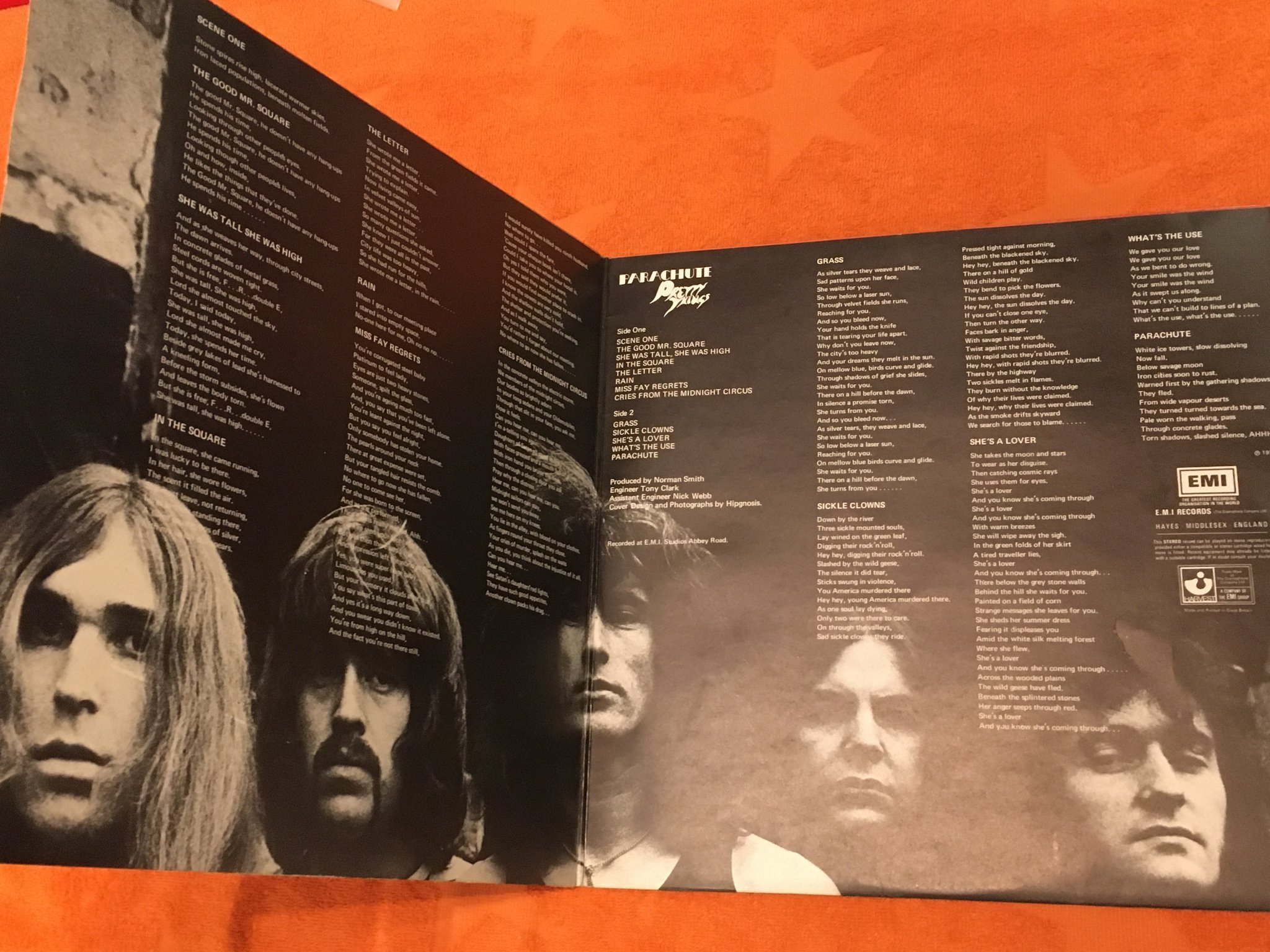 Omslagsbild för skivan PRETTY THINGS parachute LP -70 Swe HARVEST SHVL 774 rare!