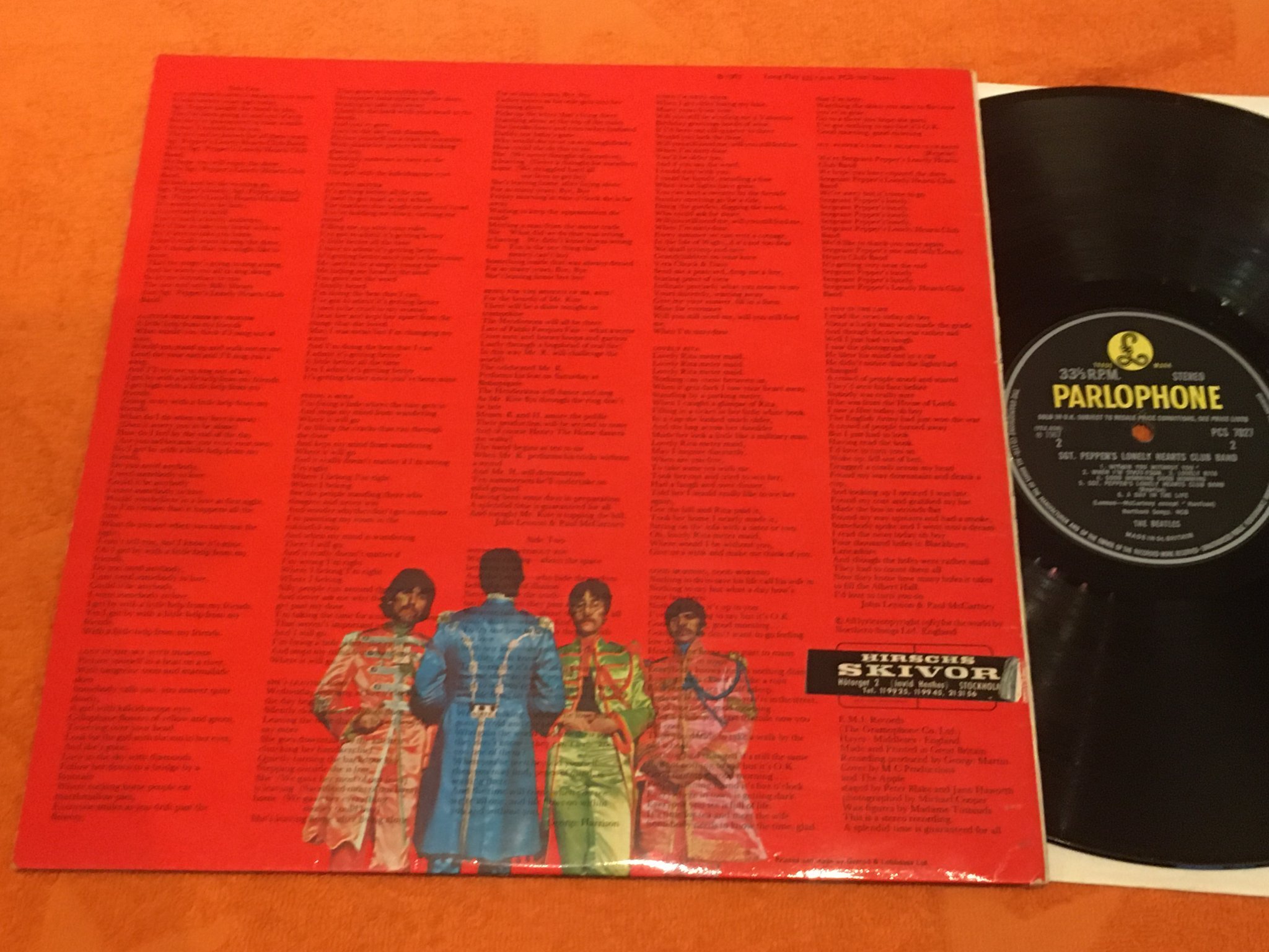 Omslagsbild för skivan THE BEATLES Sgt Pepper’s lonely heart LP -67 UK PARLOPHONE PCS 7027