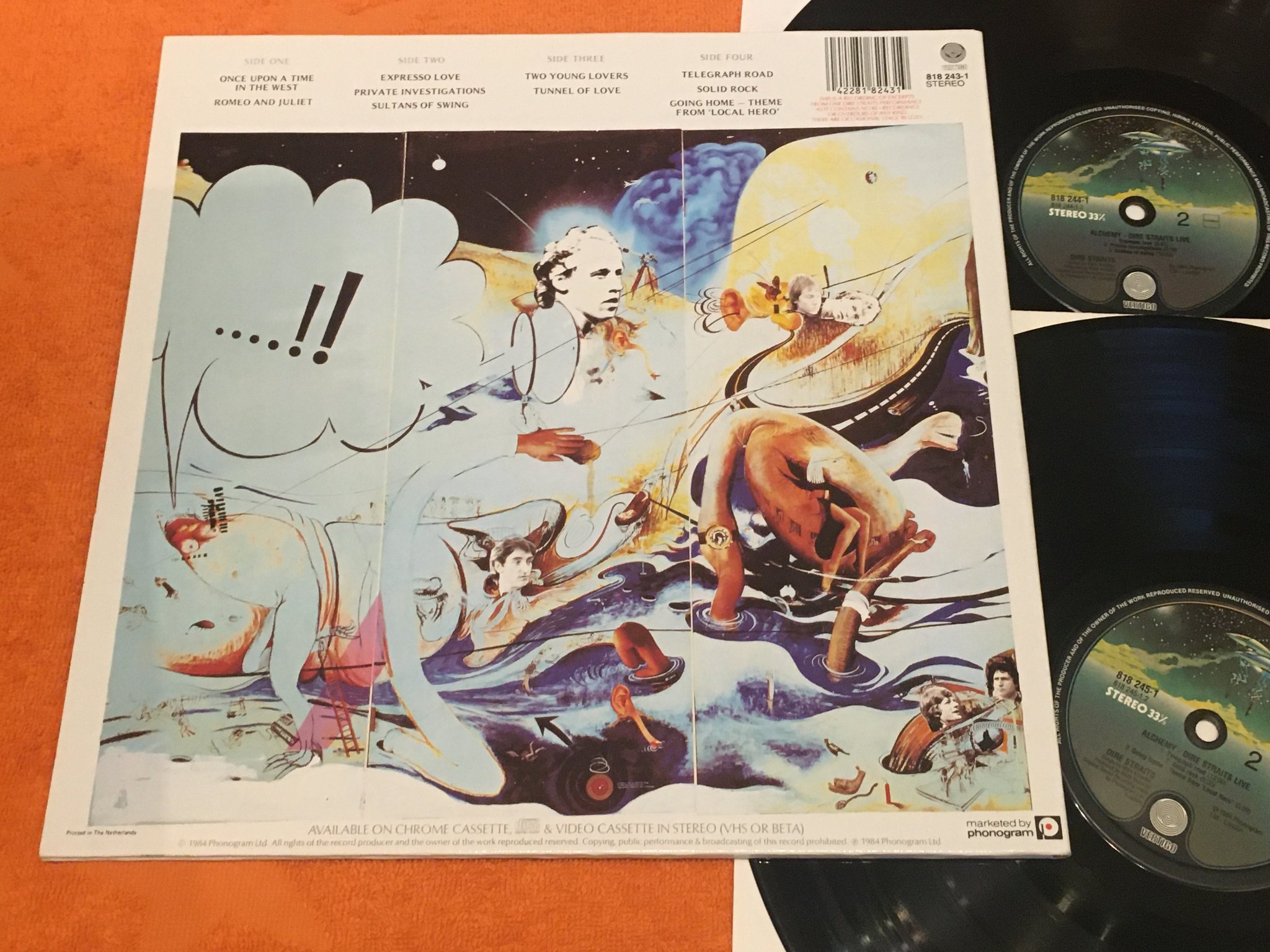 Omslagsbild för skivan DIRE STRAITS alchemy 2xLP -84 Hol VERTIGO 818 244-1