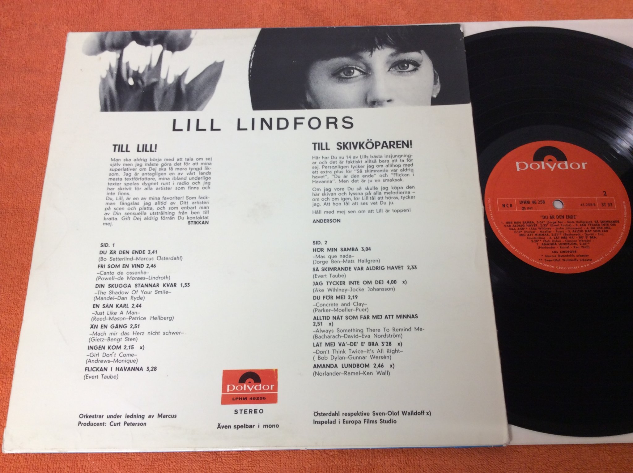 Omslagsbild för skivan LILL LINDFORS du är den ende LP signerad