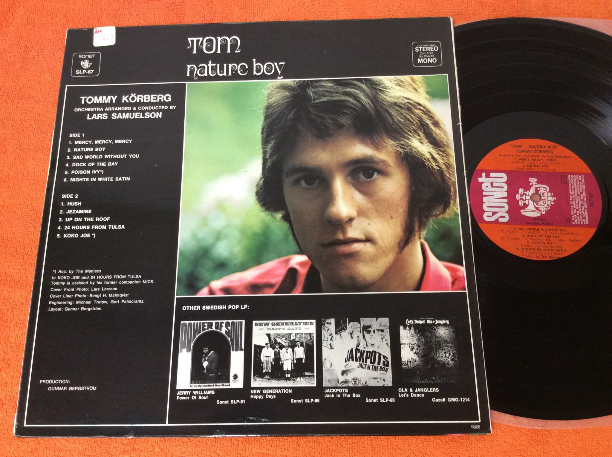 Omslagsbild för skivan TOM nature boy LP signerad av Tommy Körberg