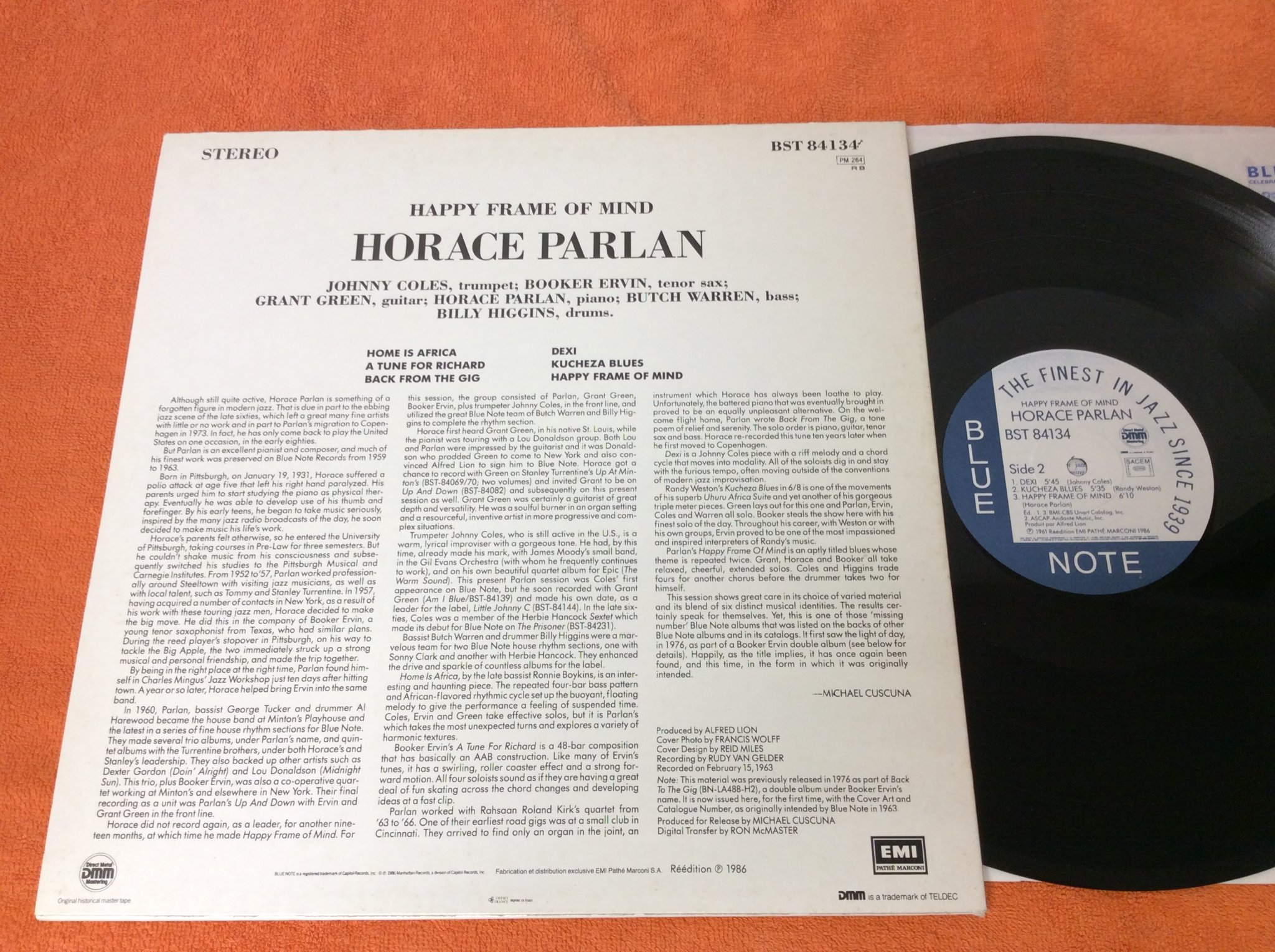 Omslagsbild för skivan HORACE PARLAN happy frame of mine LP signerad 