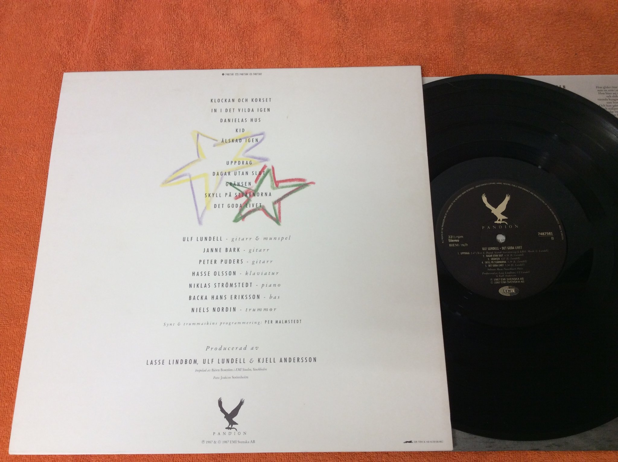Omslagsbild för skivan ULF LUNDELL det goda livet LP signerad 