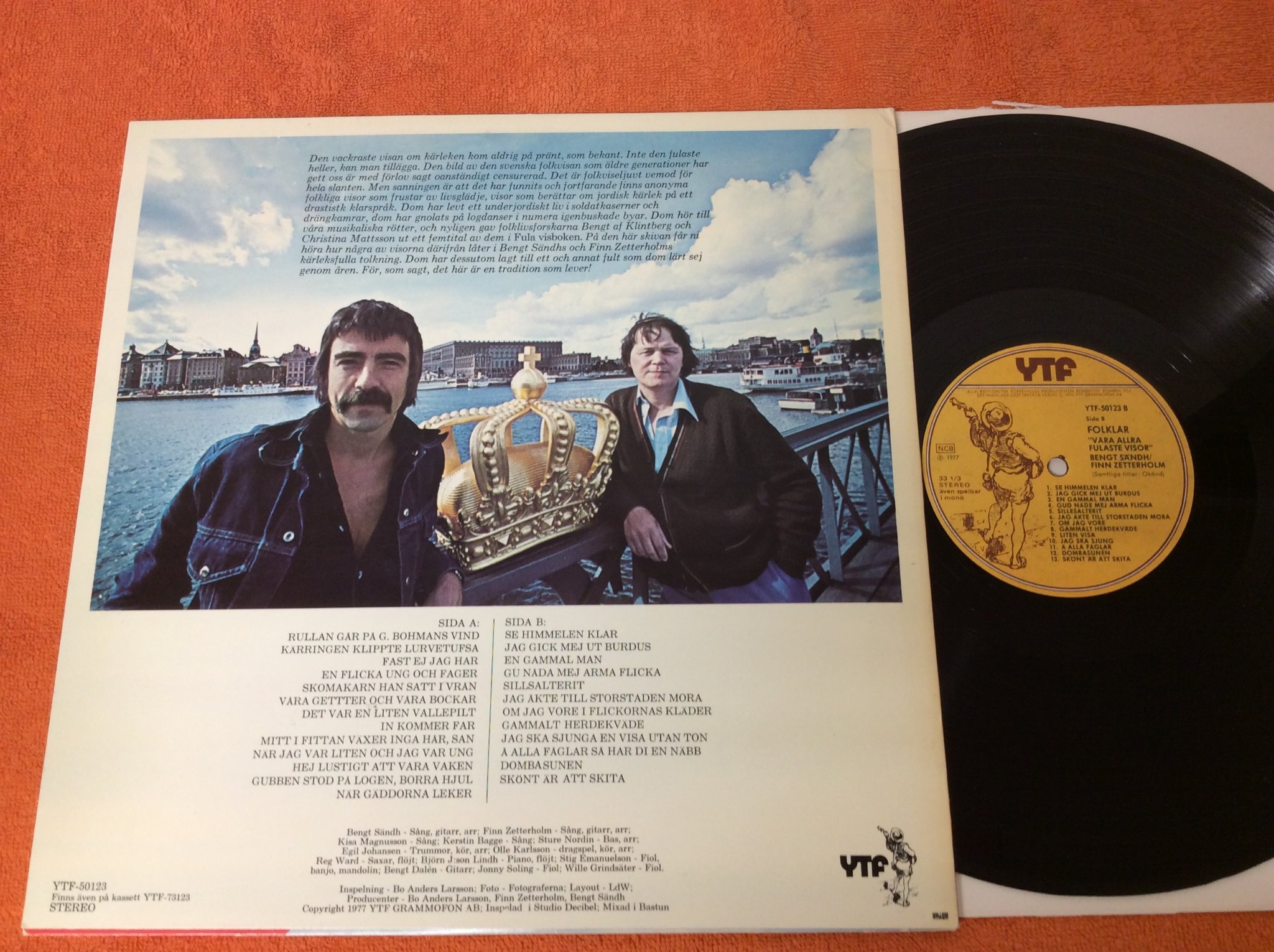 Omslagsbild för skivan BENGT SÄNDH & FINN folklår LP signerad av Bengt