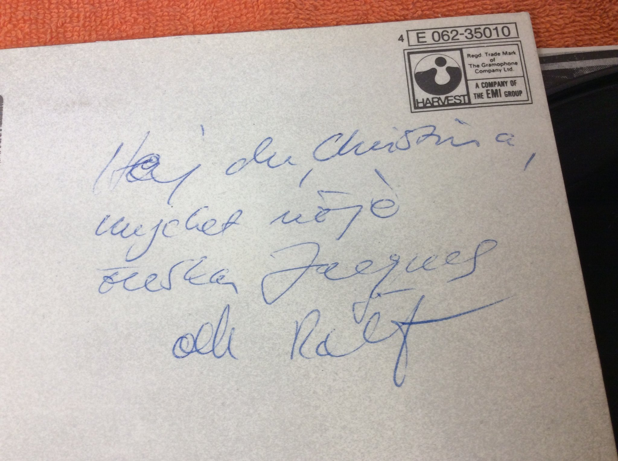 Omslagsbild för skivan STORM strormvarning LP signerad av Jacques & Rolf i bandet