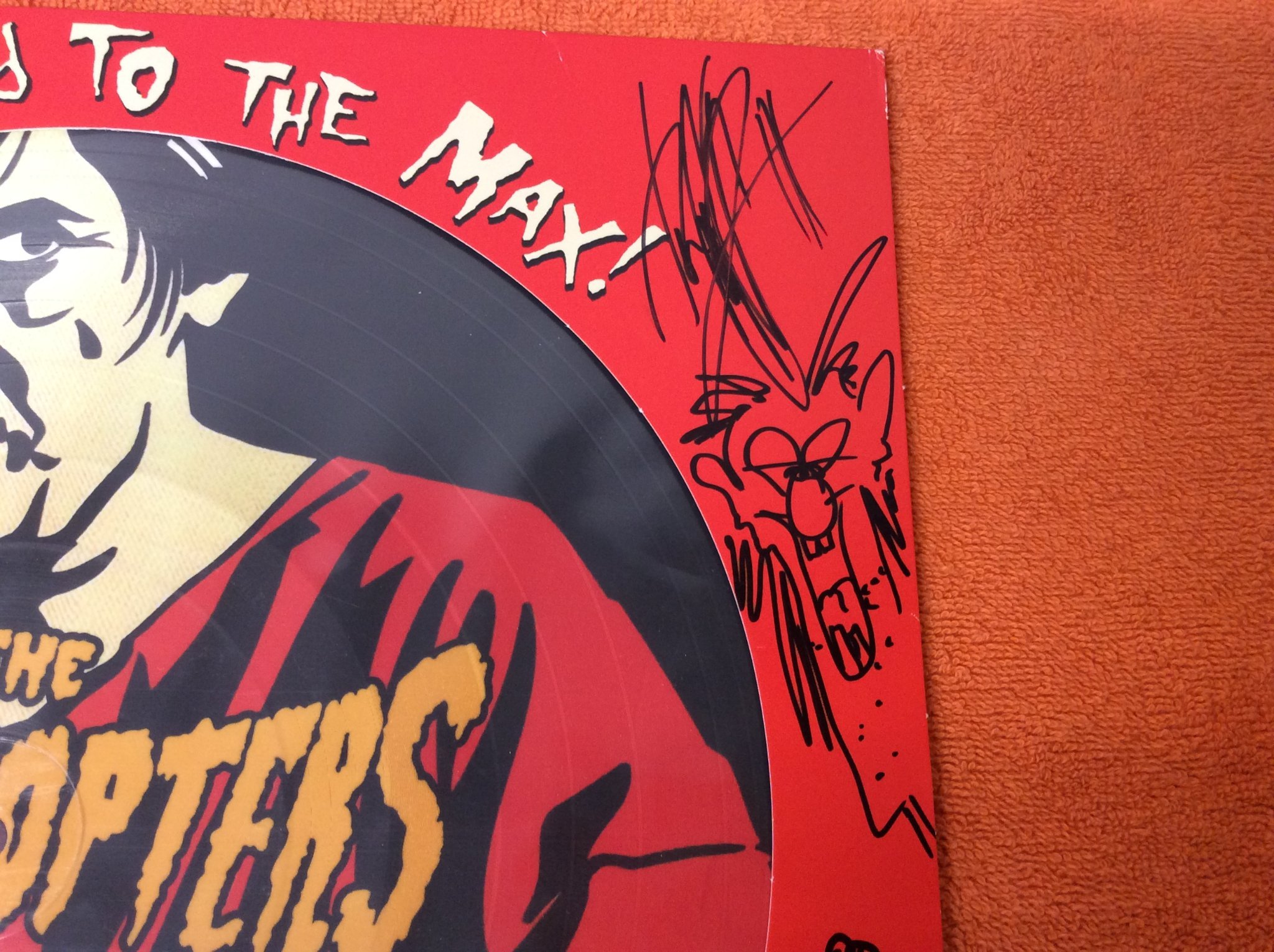 Omslagsbild för skivan HELLACOPTERS supershitty to the max 12” signerad picture disc med teckningar YEA