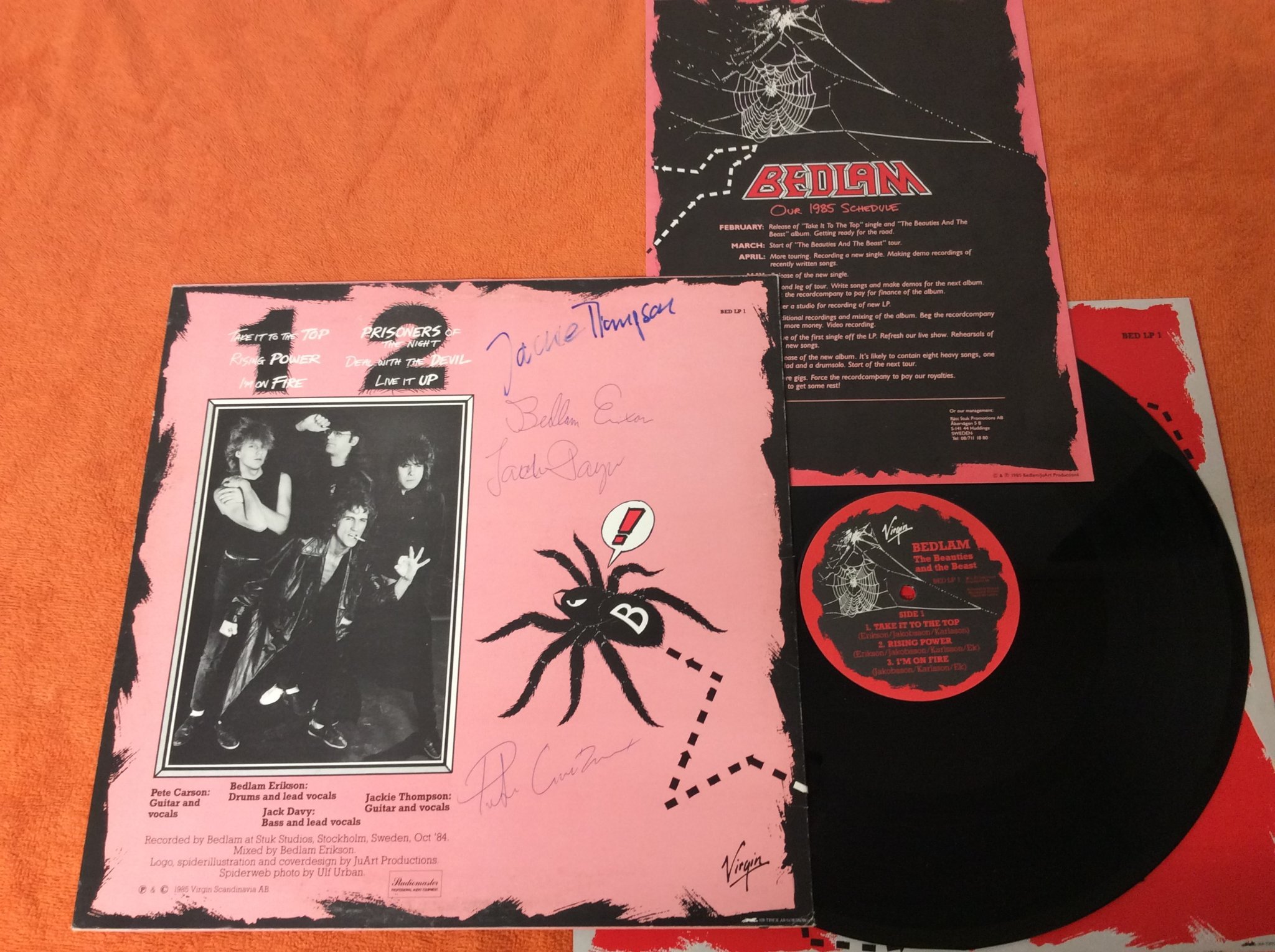 Omslagsbild för skivan BEDLAM The Beauties And The Beast LP SIGNERAD AV HELA BANDET