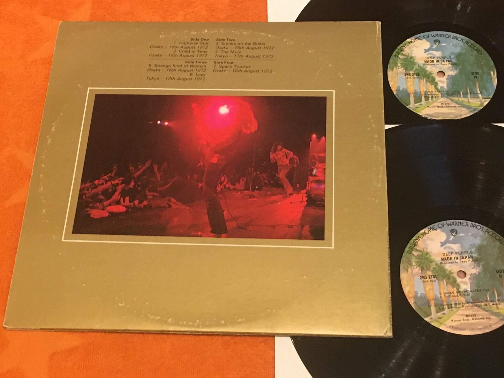 Omslagsbild för skivan DEEP PURPLE made in Japan 2xLP -73 US WARNER BROS 2WS 2701