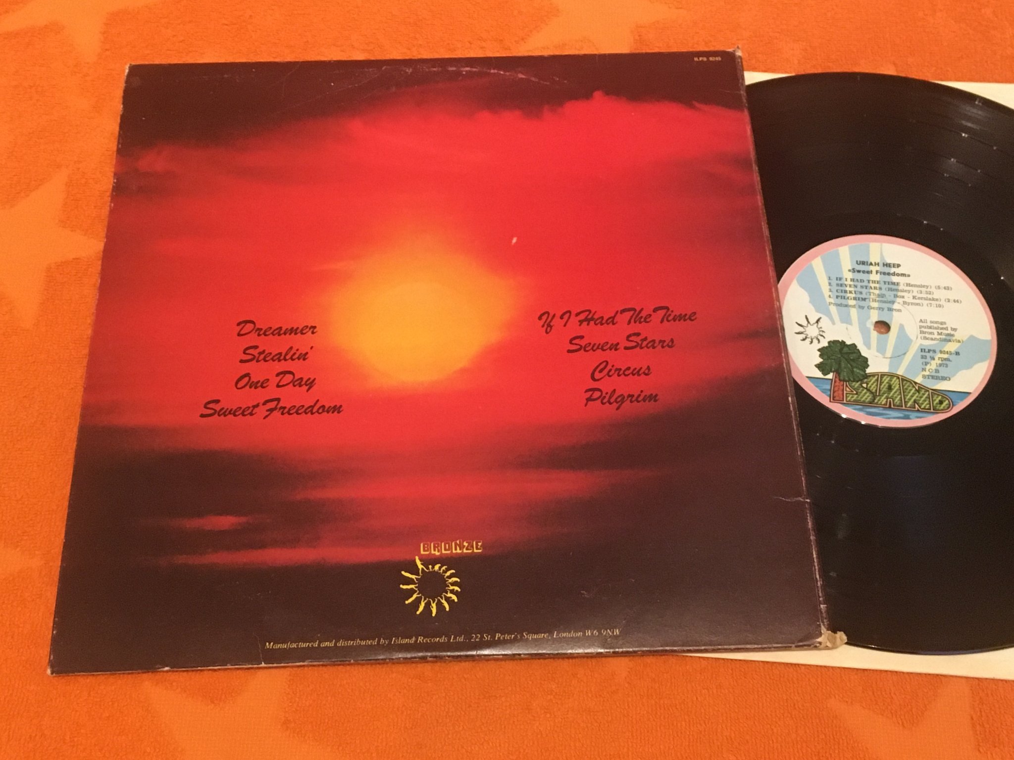 Omslagsbild för skivan URIAH HEEP sweet freedom LP -73 Swe ISLAND ILPS 9245