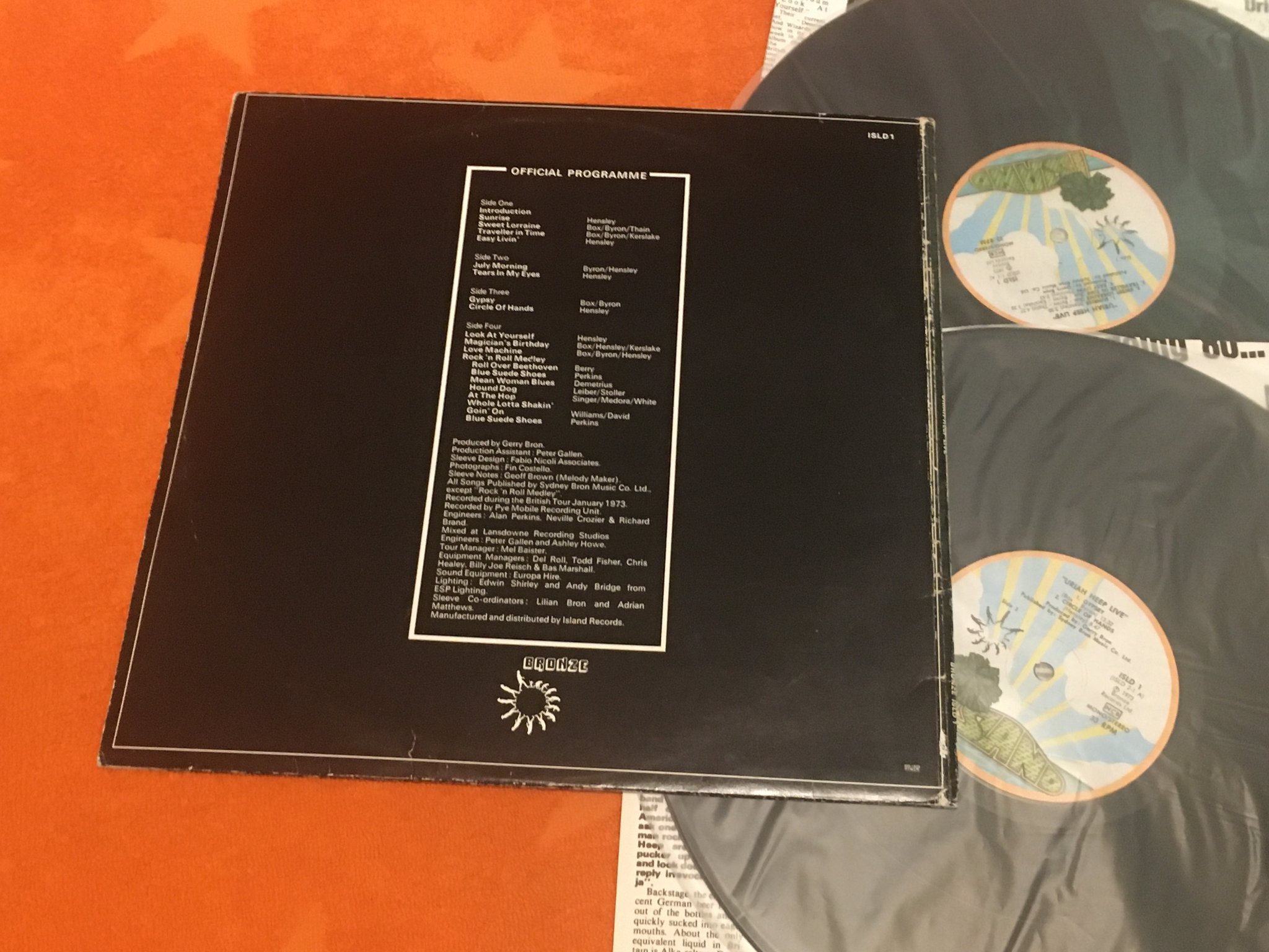 Omslagsbild för skivan URIAH HEEP live 2xLP -73 Swe ISLAND ISLD 1