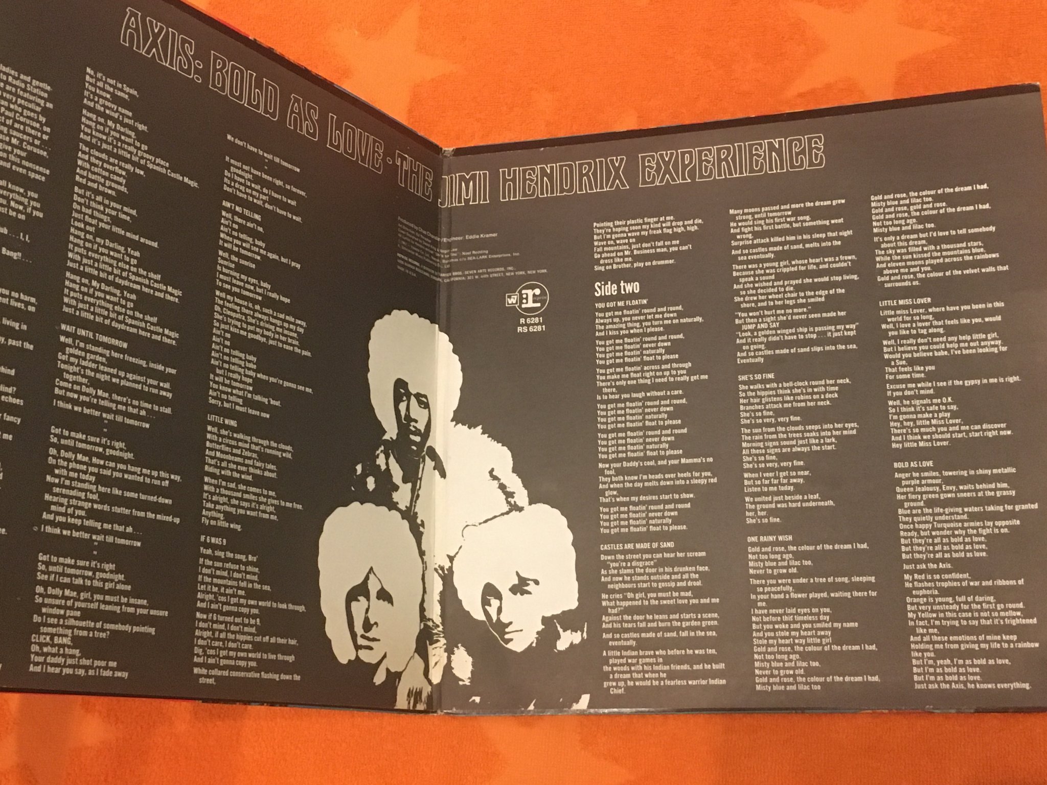 Omslagsbild för skivan JIMI HENDRIX EXPERIENCE axis bold as love LP US REPRISE RS 6281