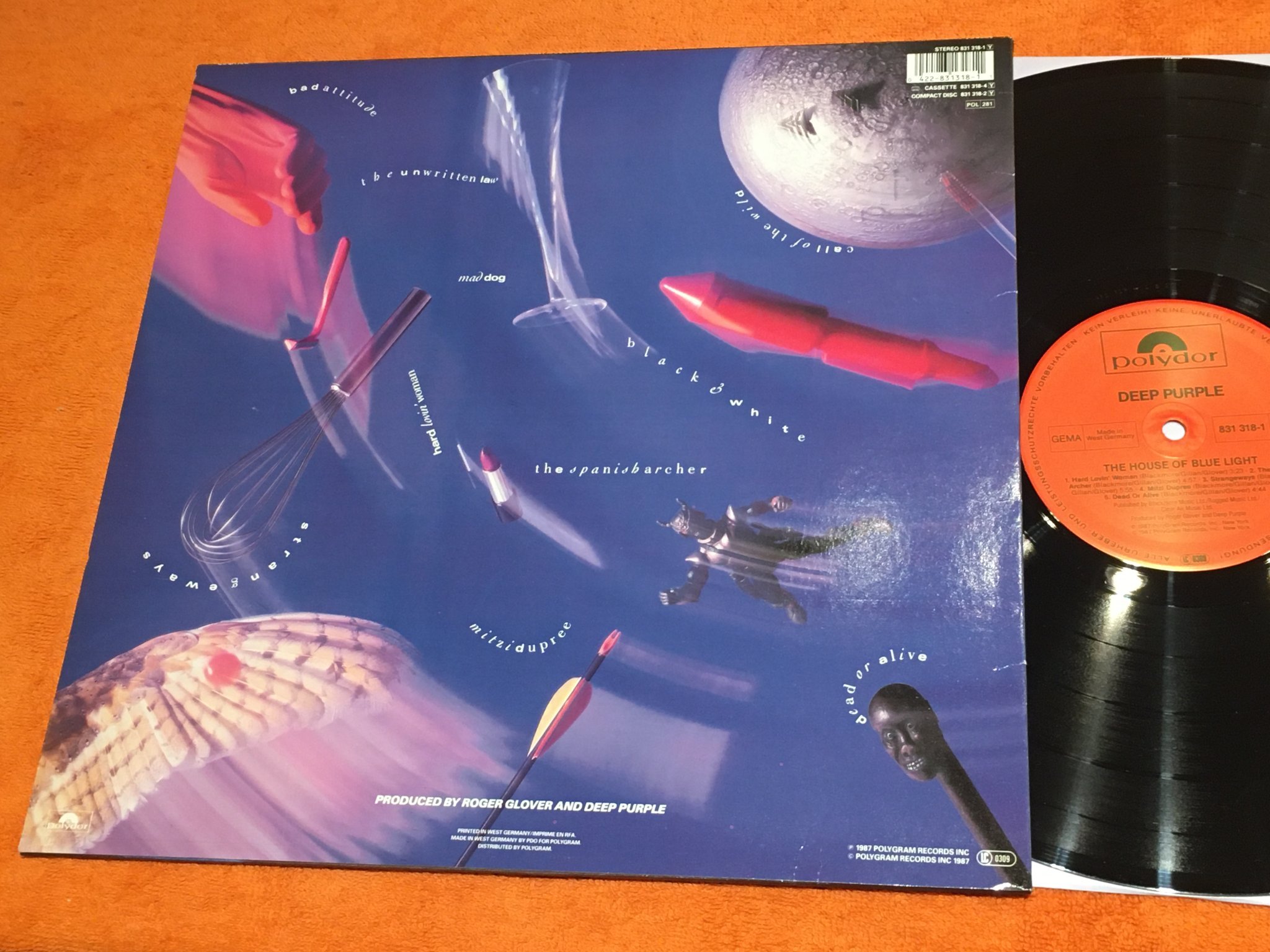 Omslagsbild för skivan DEEP PURPLE the house of blue light LP POLYDOR 831318-1