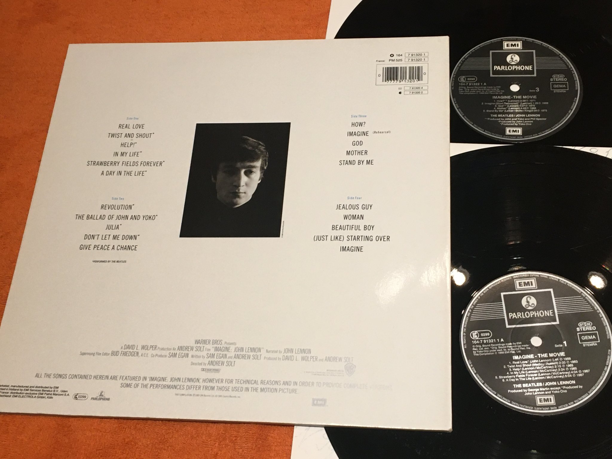 Omslagsbild för skivan JOHN LENNON imagine 2xLP sondtrack PARLOPHONE 164 791320 1