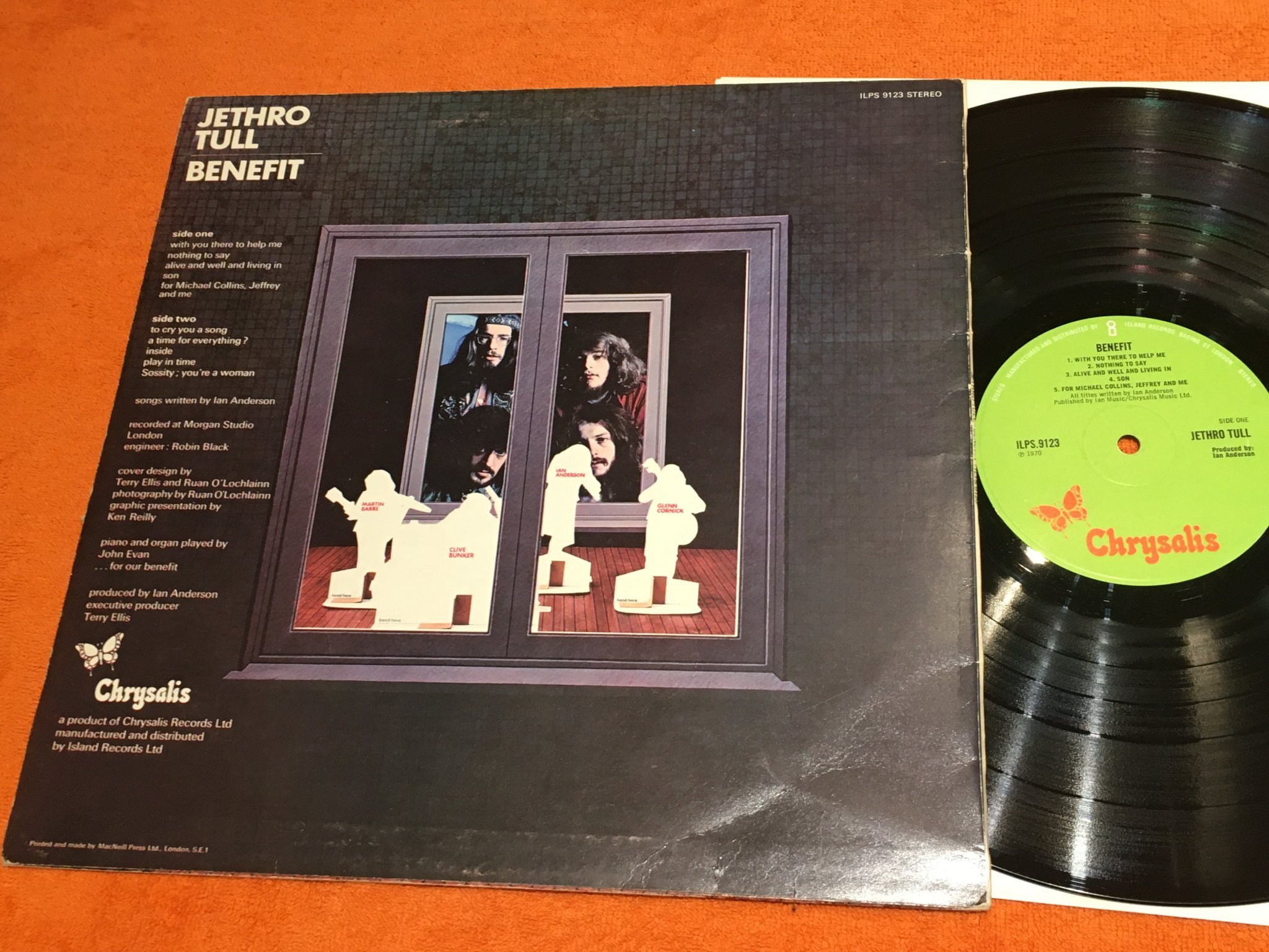 Omslagsbild för skivan JEHRO TELL benefit LP -70 UK CHRYSALIS ILPS 9123