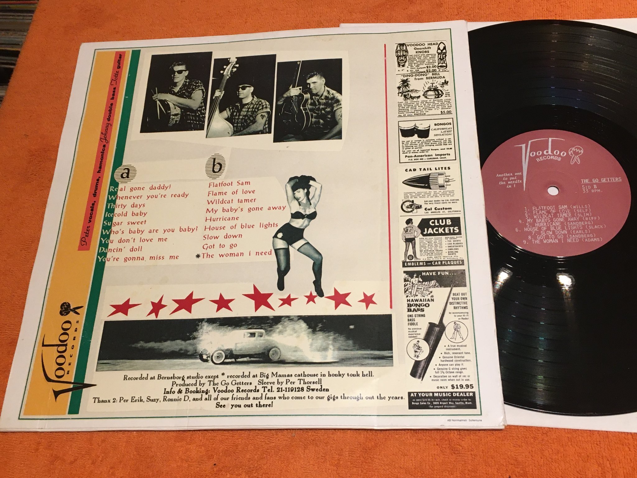 Omslagsbild för skivan THE GO GETTERS real gone LP -94 SWE VOODOO 2 rare ROCKABILLY