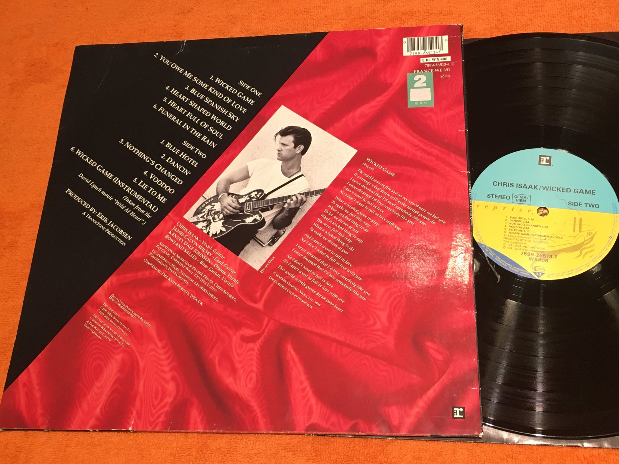 Omslagsbild för skivan CHRIS ISAACS wicked game LP REPRISE 7599-26513-1
