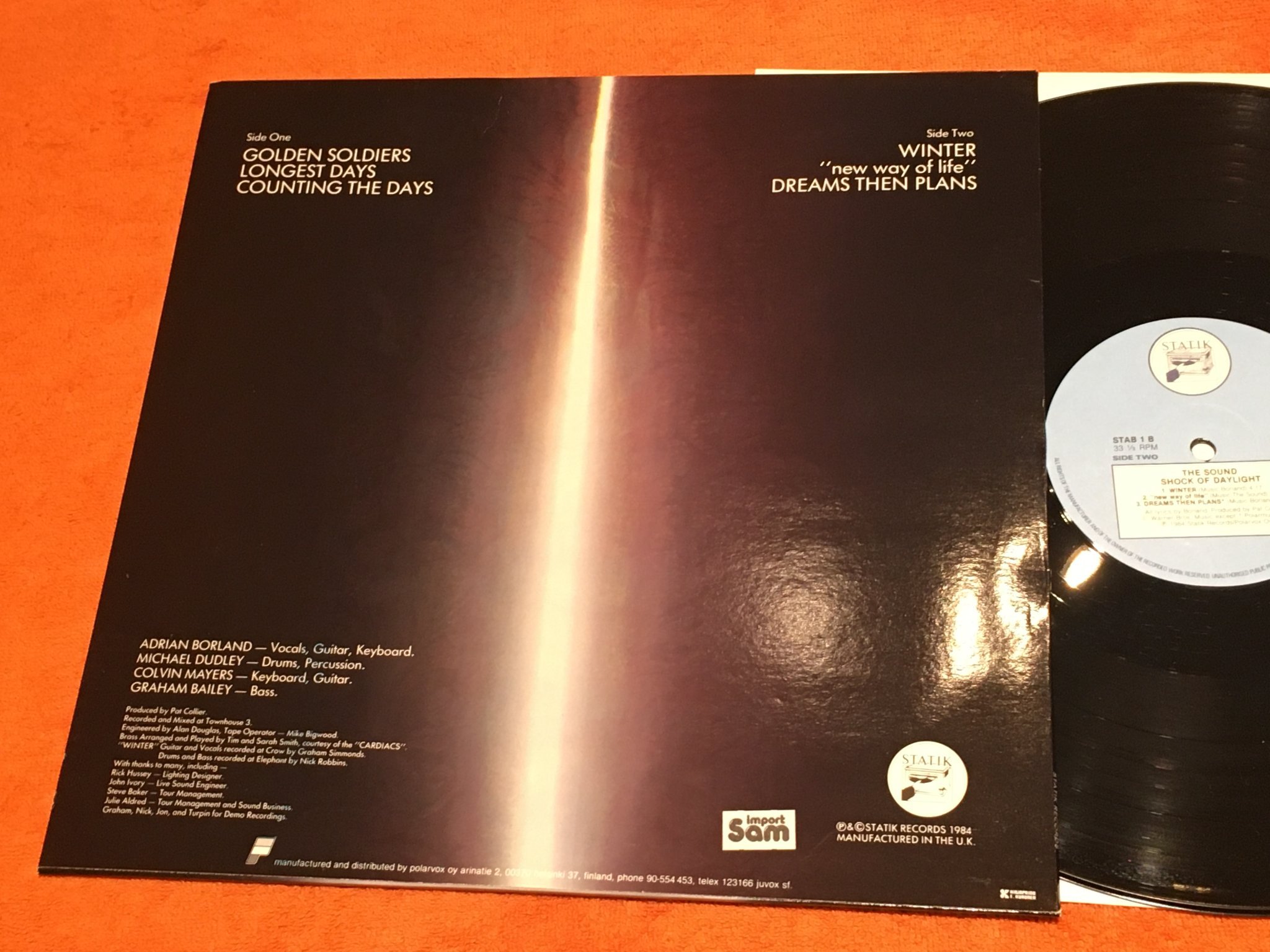 Omslagsbild för skivan THE SOUND shock of daylight 12"miniallbum -84 STATIK STAB 1