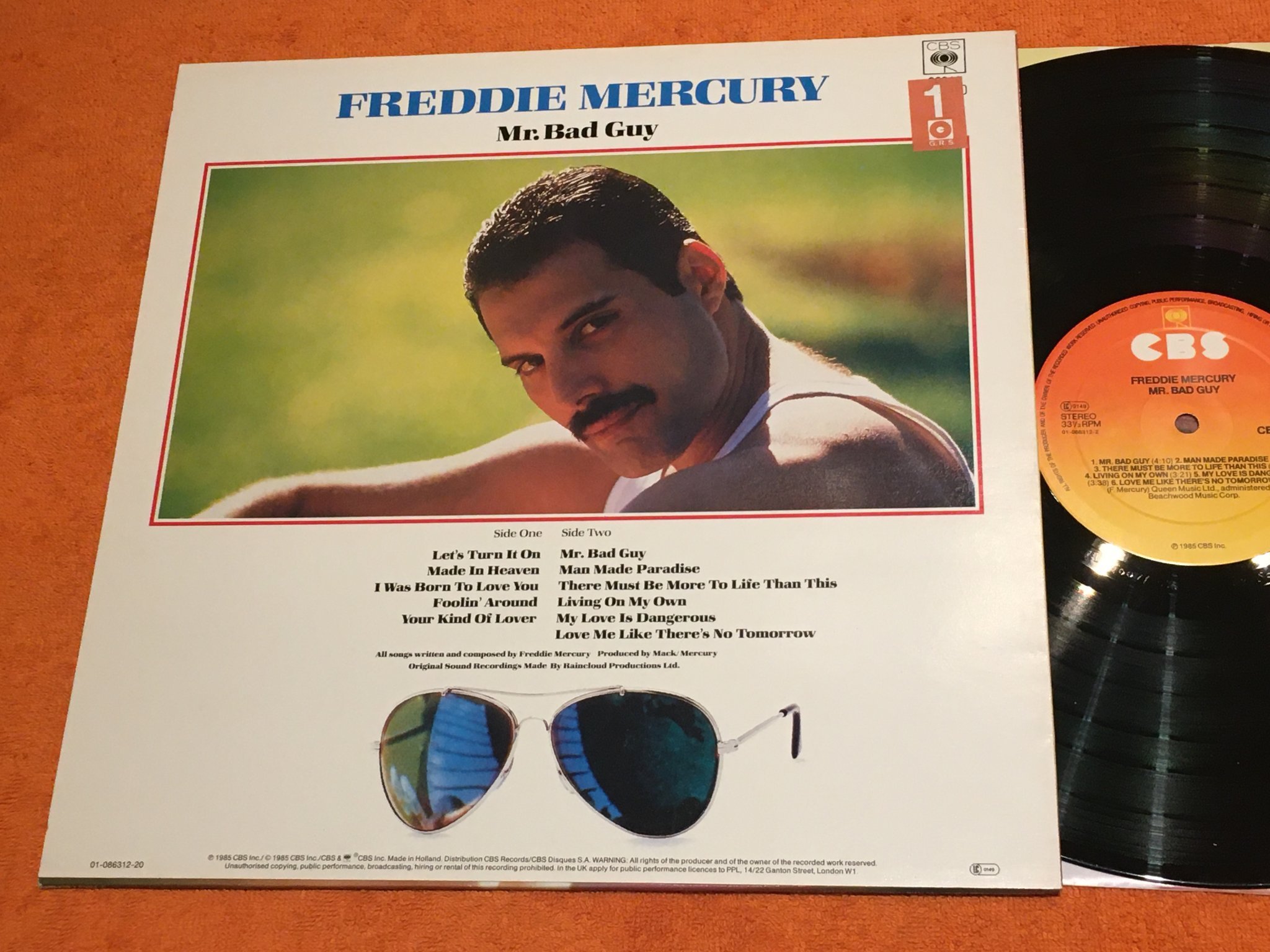 Omslagsbild för skivan FREDDIE MERCURY Mr Bad Guy LP -85 CBS 86312