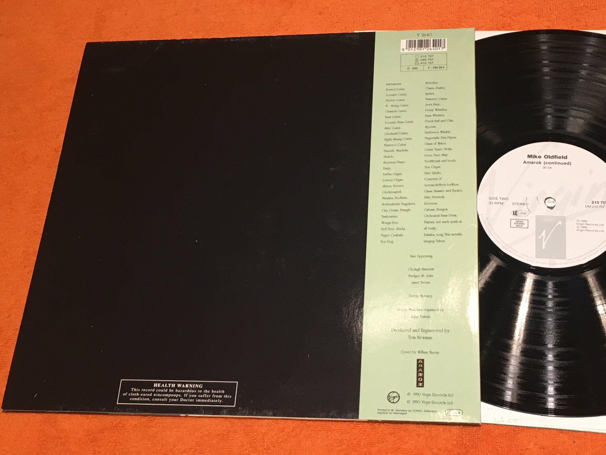 Omslagsbild för skivan MIKE OLDFIELD amarok LP -90 VIRGIN 210 707