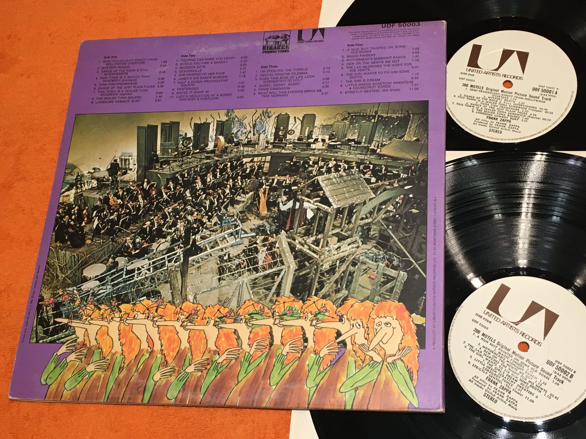 Omslagsbild för skivan FRANK ZAPPA 200 motels 2xLP UNITED ARTISTS UDF 50002