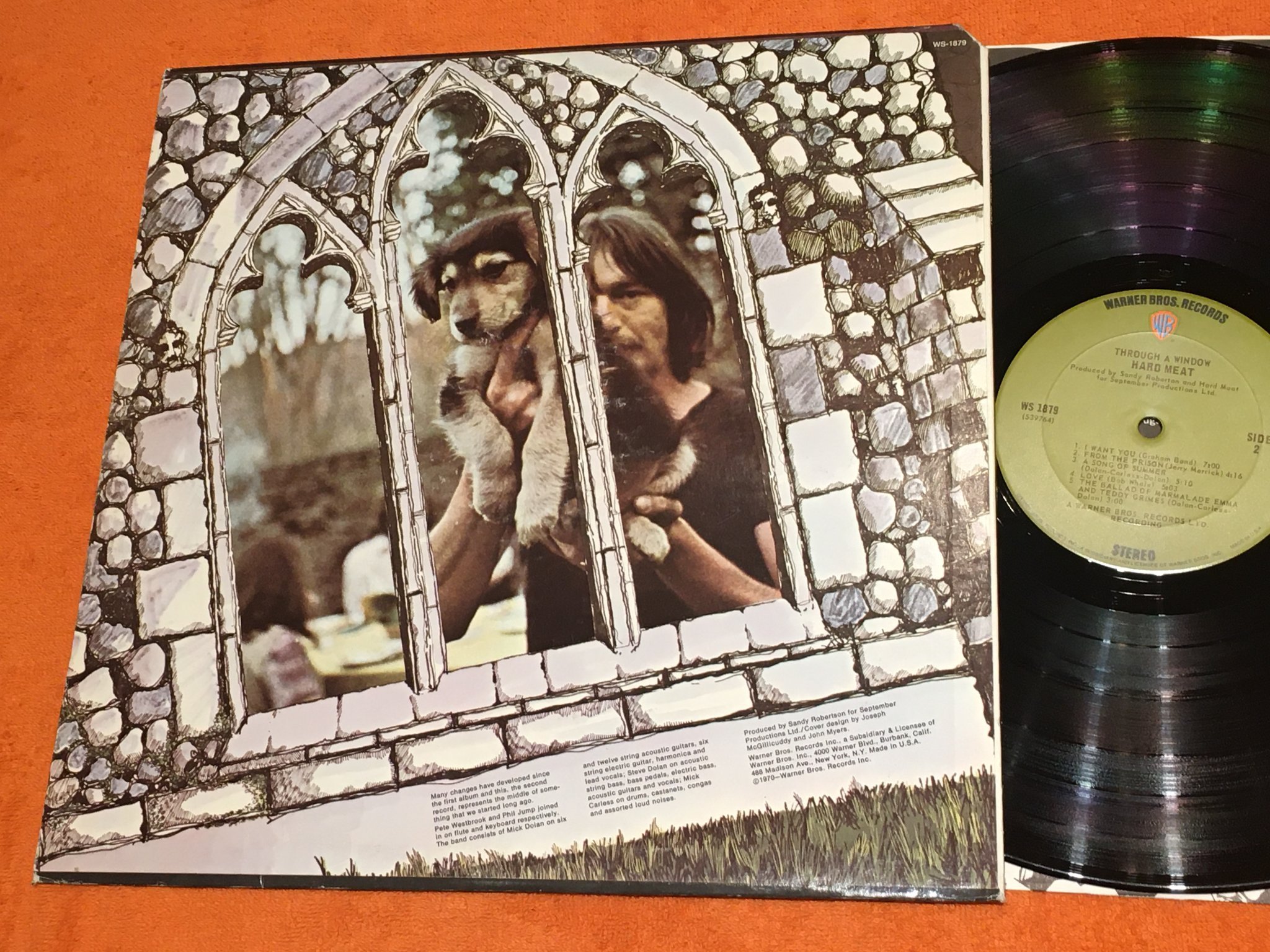 Omslagsbild för skivan HARD MEAT through a window LP -70 US WARNER BROS WS 1879