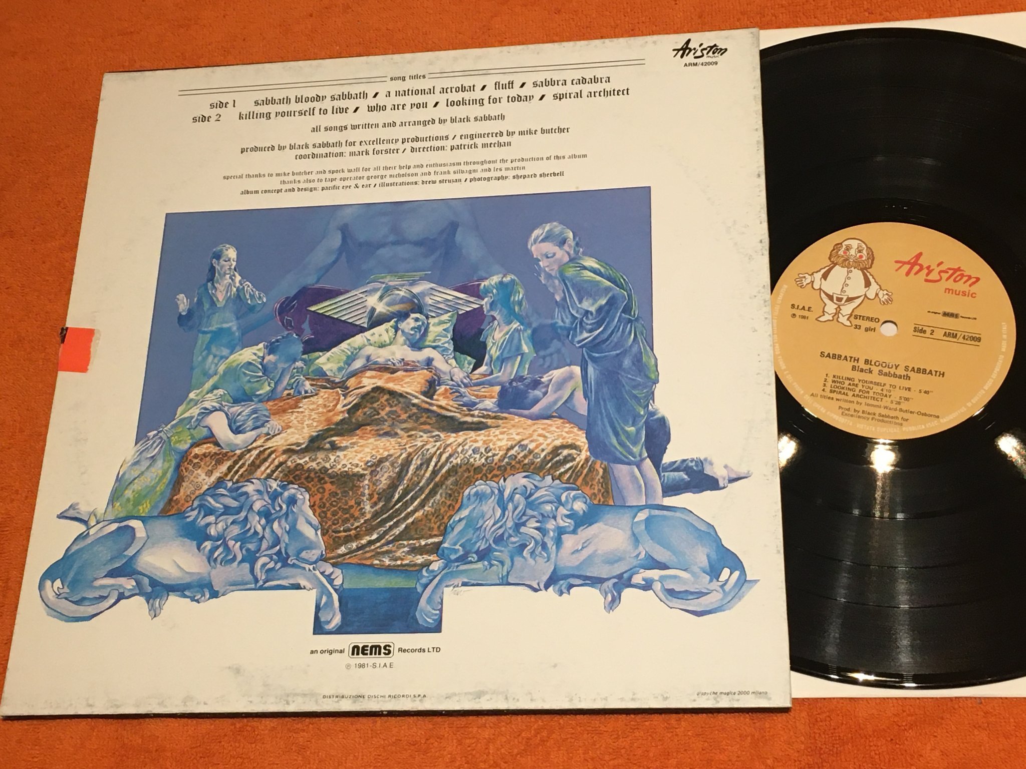 Omslagsbild för skivan BLACK SABBATH sabbath bloody sabbath LP Ita ARISTON ARM 42009