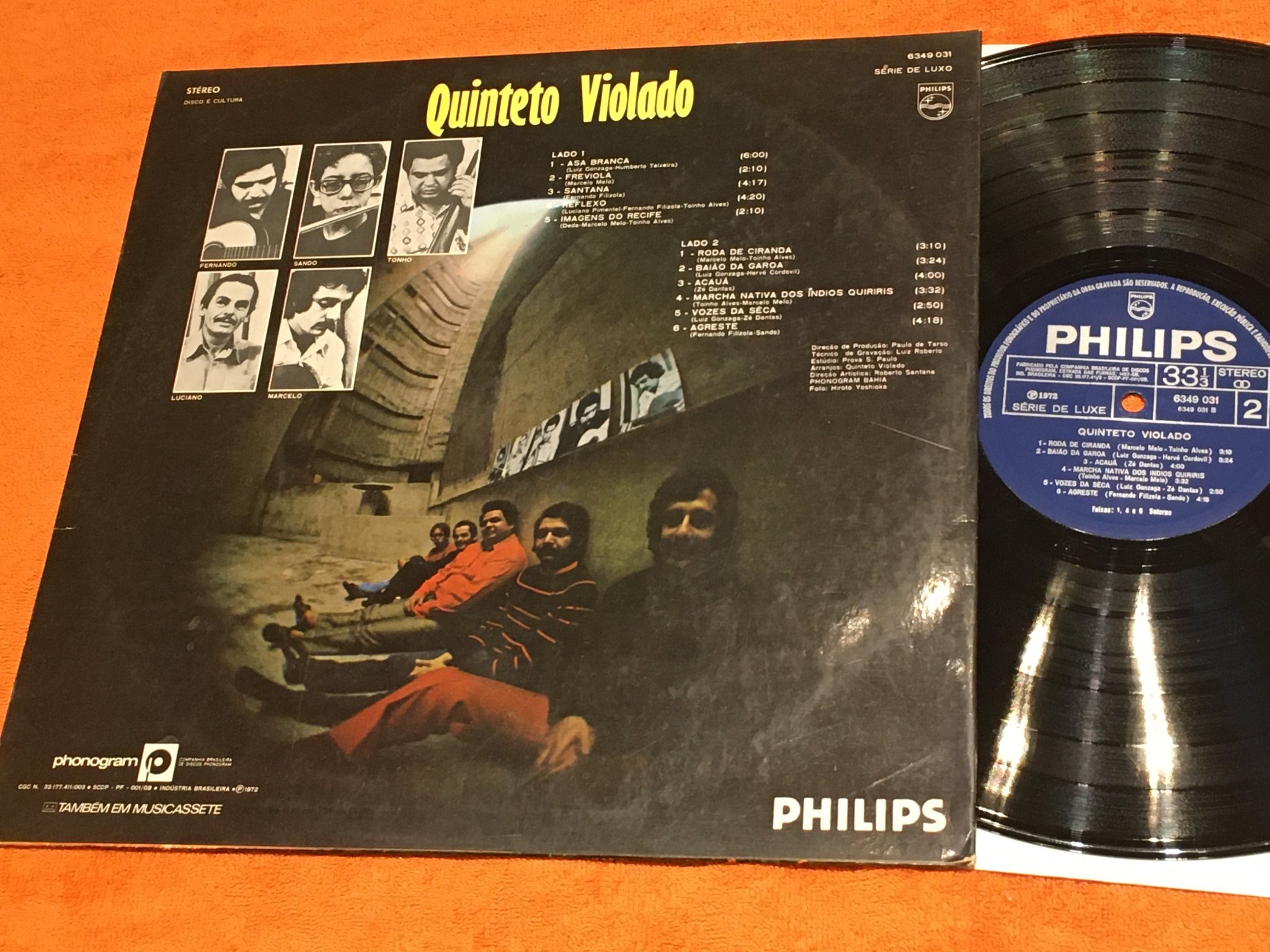 Omslagsbild för skivan QUARTETO VIOLADO s/t LP -73 brazil PHILIPS 6349031 KOLLA OMSLAGET :)