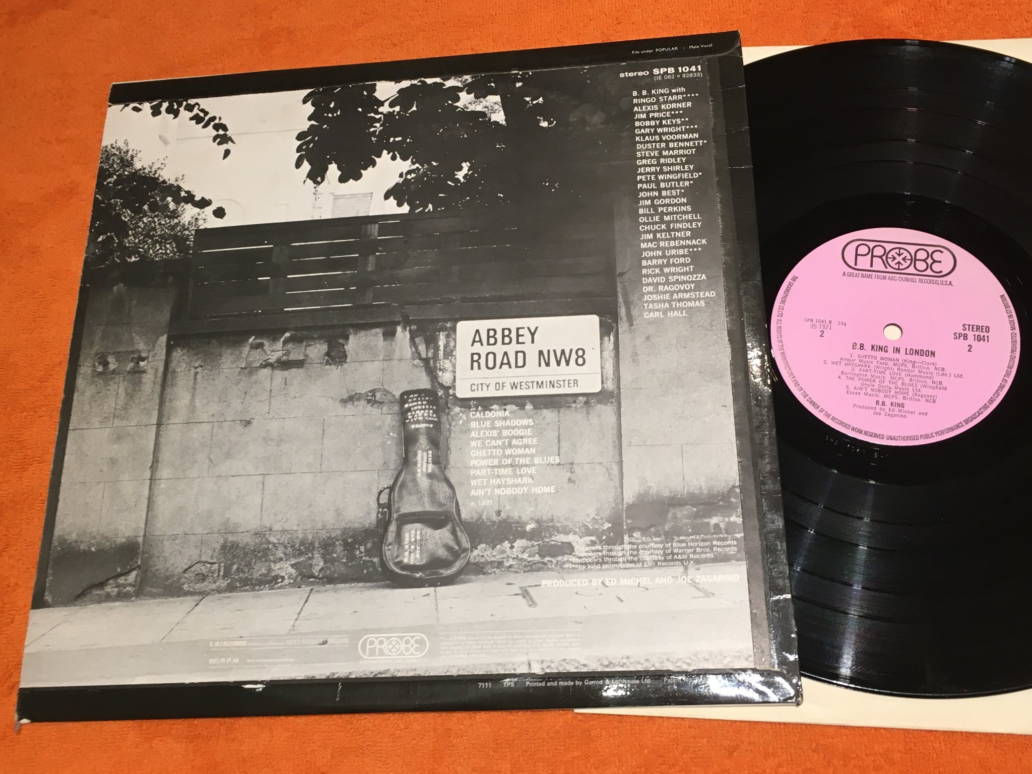 Omslagsbild för skivan B.B. KING in London LP -71 UK PROBE SPV 1041