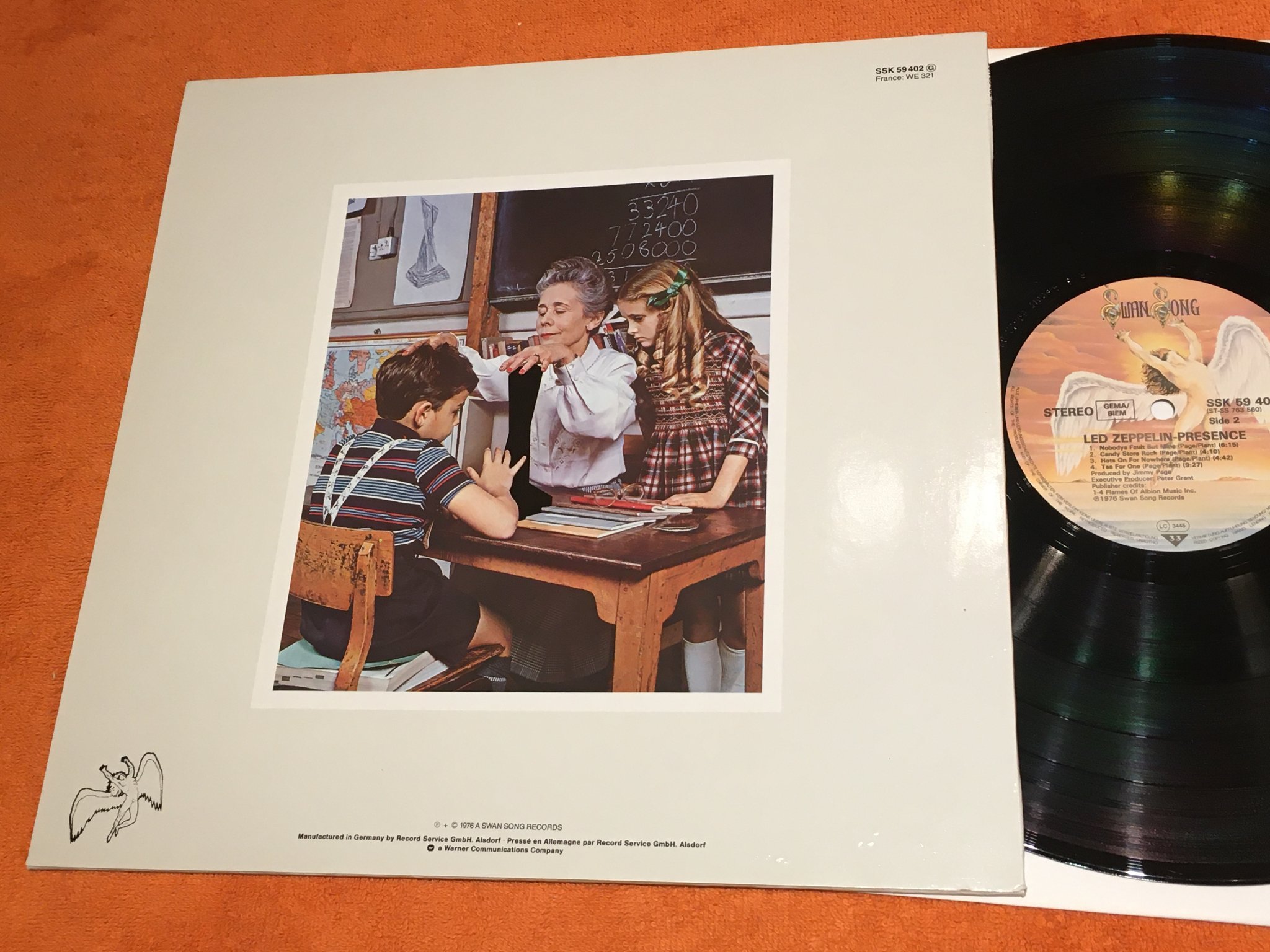 Omslagsbild för skivan LED ZEPPELIN presence LP re SWAN SONG SSK 59402