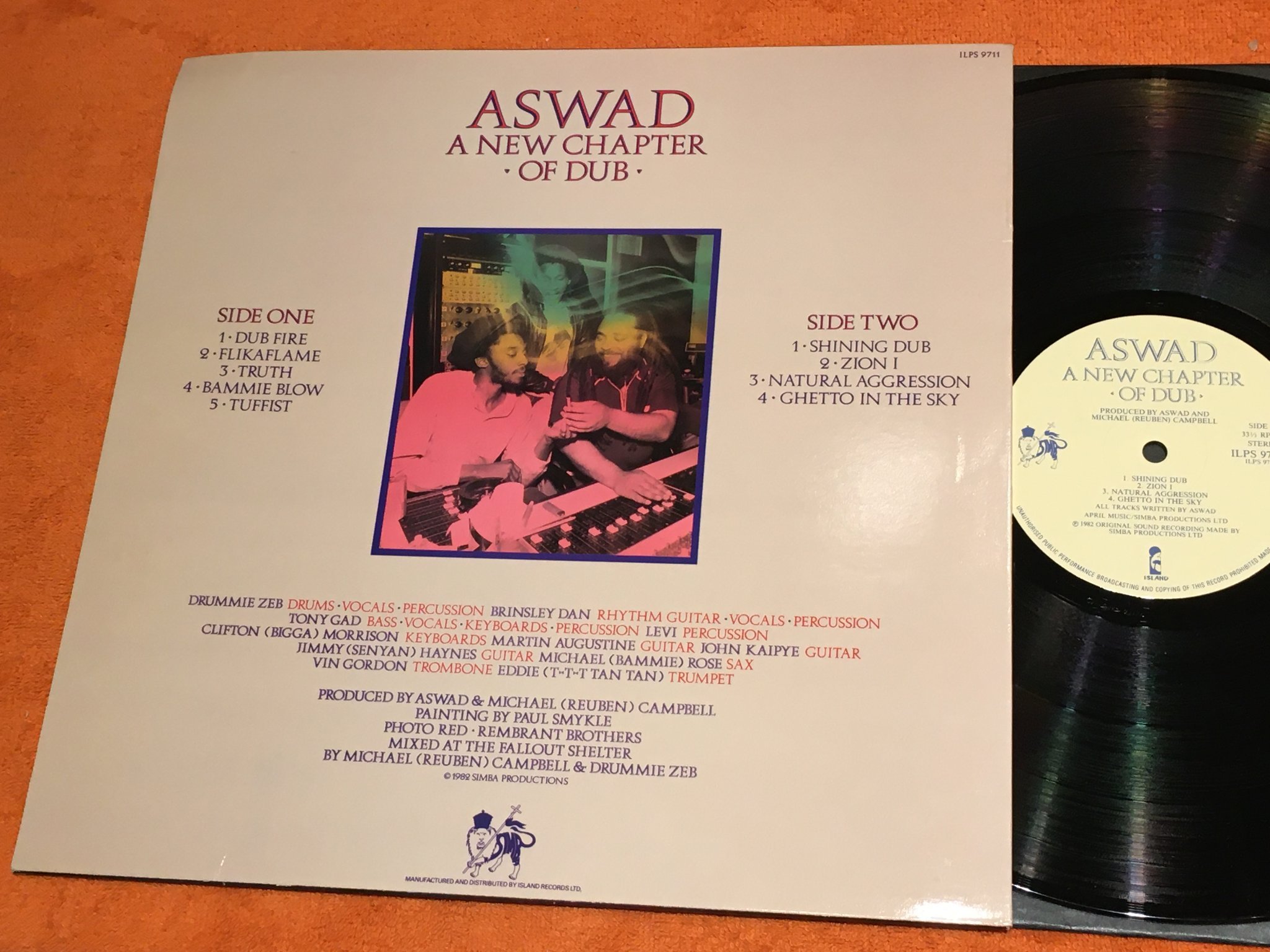 Omslagsbild för skivan ASWAD a new chapter of dub LP -82 ISLAND ILPS 9711