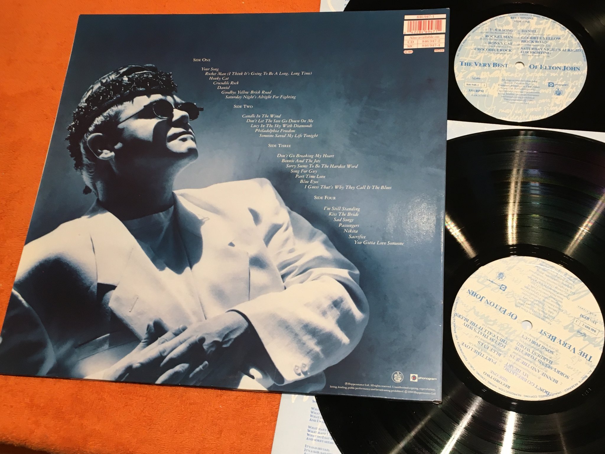 Omslagsbild för skivan ELTON JOHN the very best of 2xLP PHONOGRAM 846 947-1