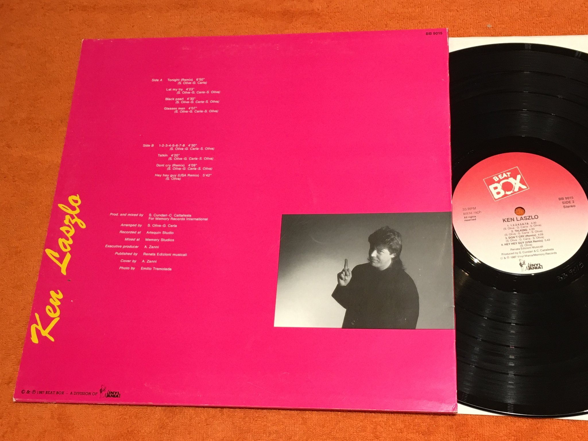 Omslagsbild för skivan KEN LASZLO s/t LP -87 Swe BEAT BOX BB 9015 italo disco