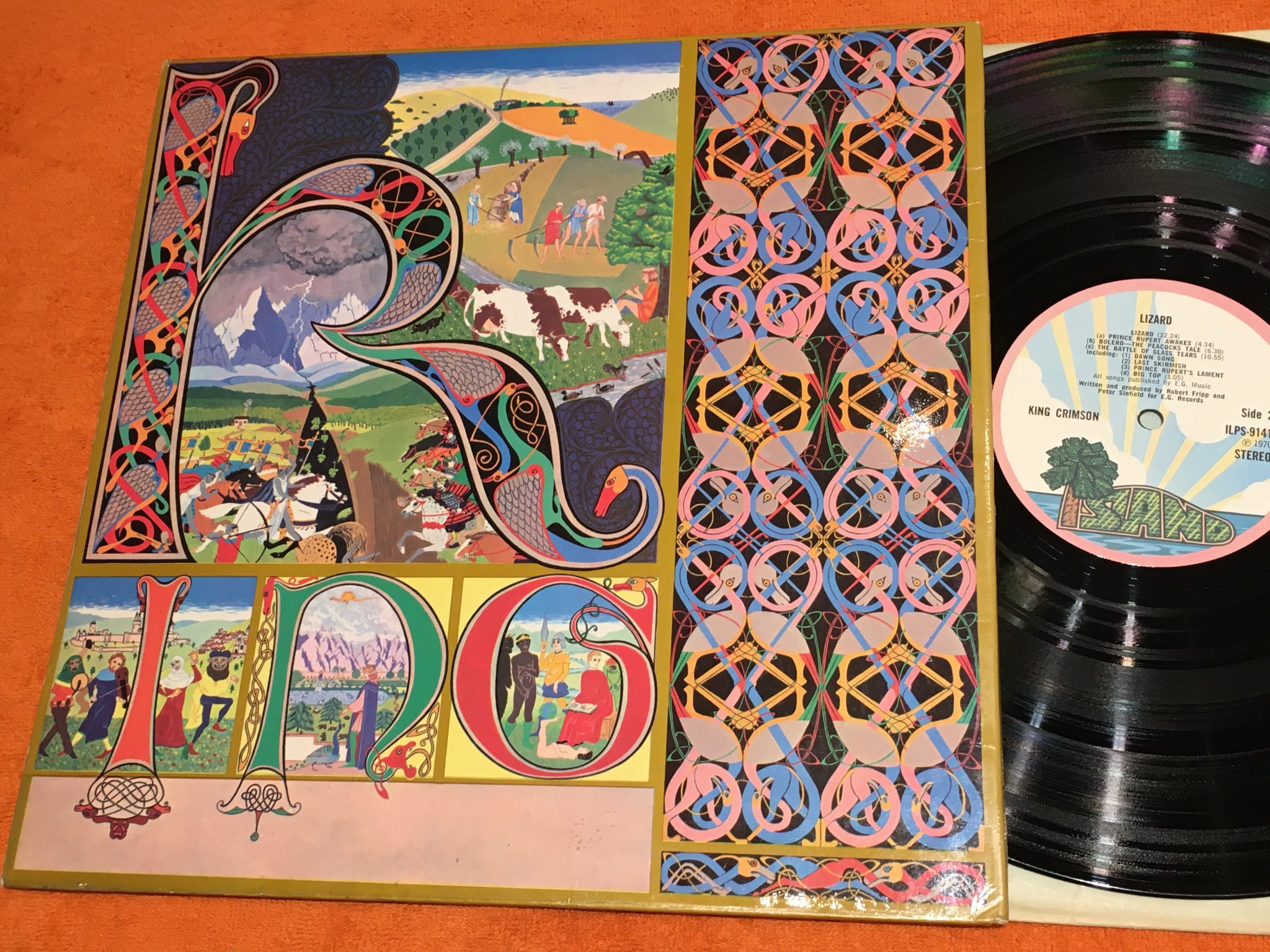 Omslagsbild för skivan KING CRIMSON lizard LP -70 UK ISLAND ILPS 9141 pink rim / orig inner