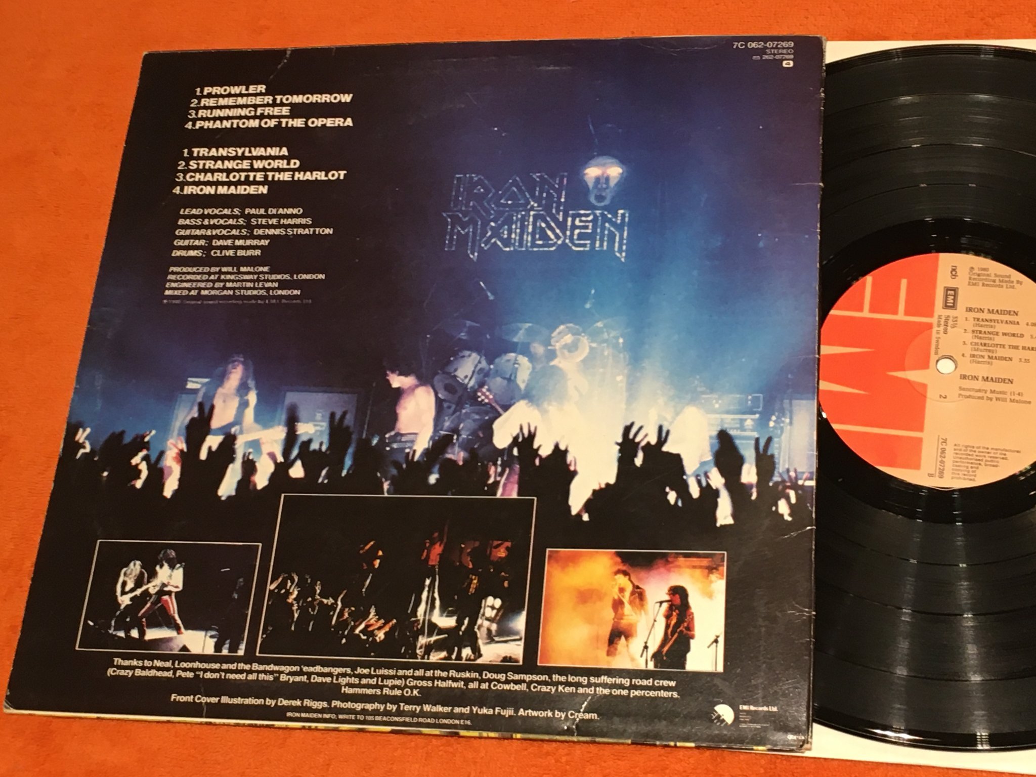 Omslagsbild för skivan IRON MAIDEN s/t LP -80 Swe EMI 7C 062-07269