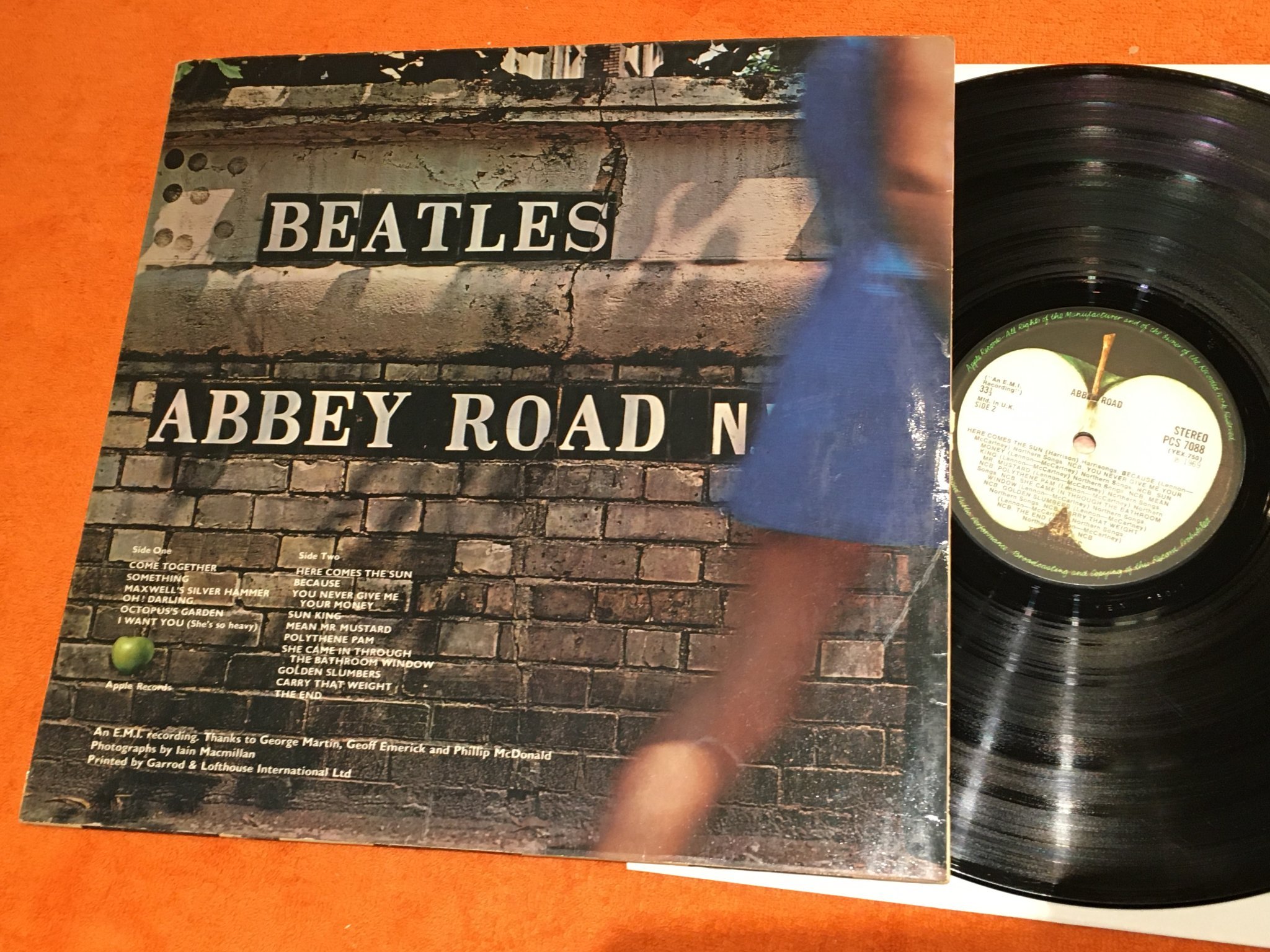 Omslagsbild för skivan THE BEATLES abbey road LP -69 UK APPLE PCS 7088