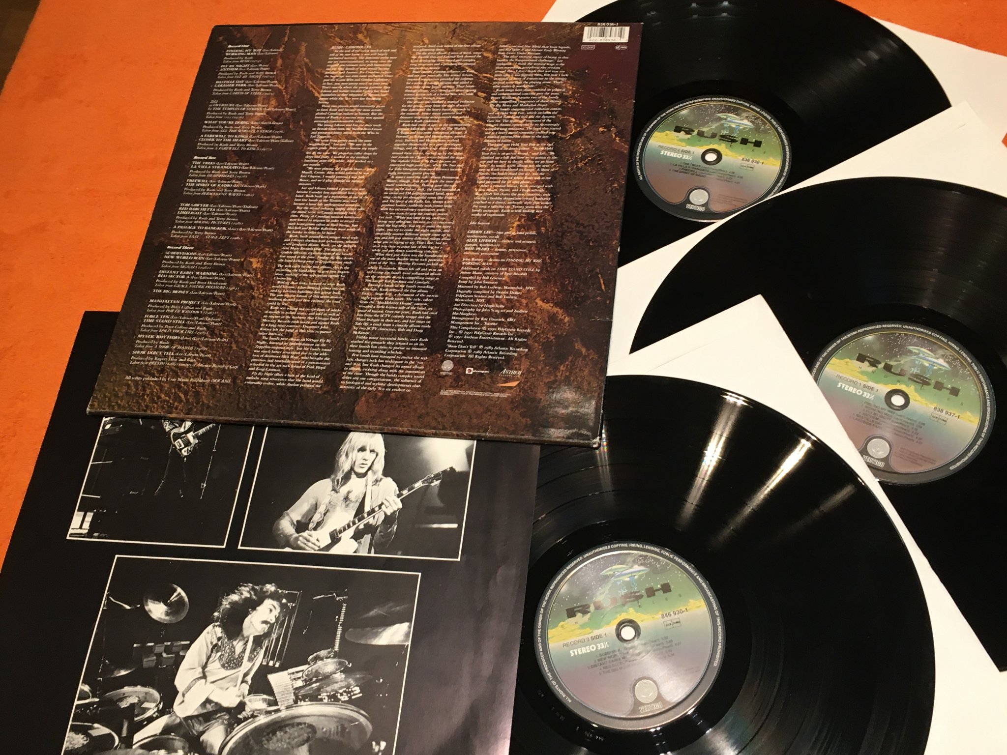 Omslagsbild för skivan RUSH chronicles 2xLP -90 VERTIGO 846 930-1 rare