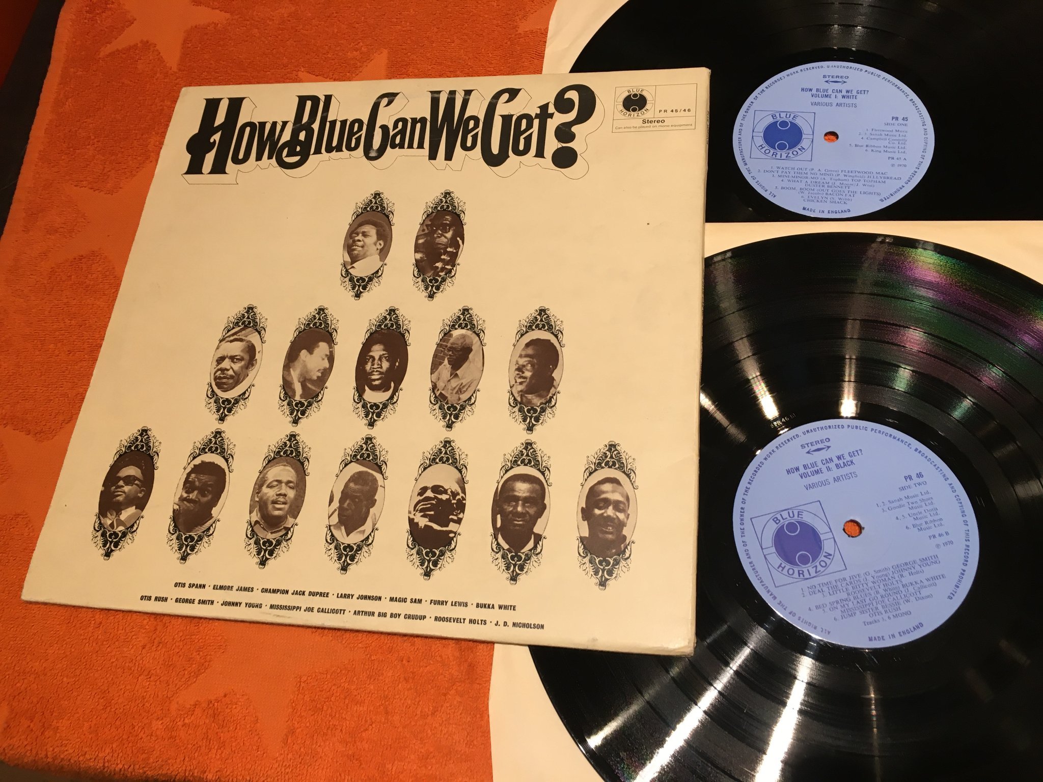 Omslagsbild för skivan V/A how blue can we get? 2xLP -70 UK BLUE HORIZON PR 45