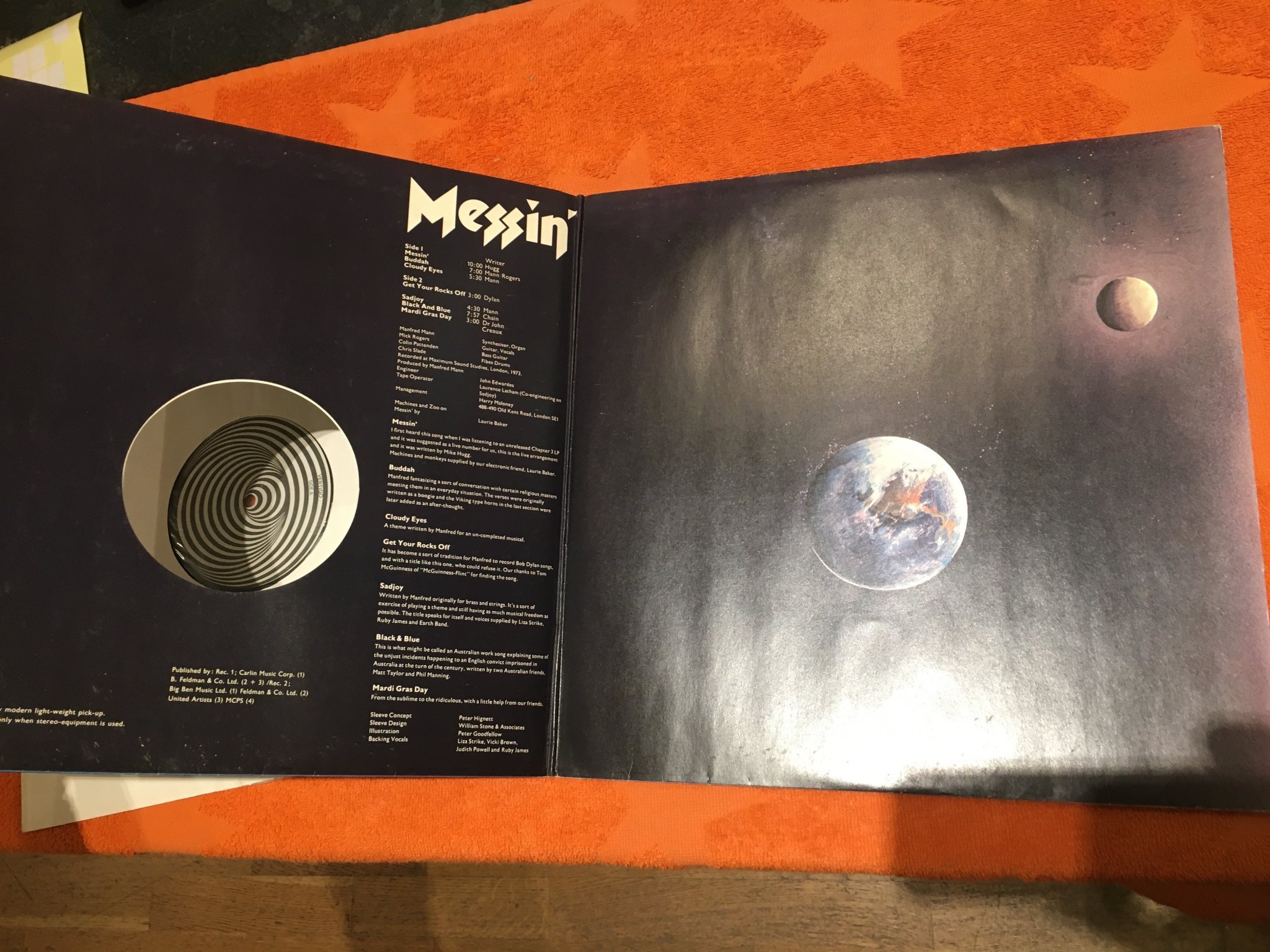Omslagsbild för skivan MANFRED MANN’S EARTH BAND messin LP -73 Ger VERTIGO 6360087 