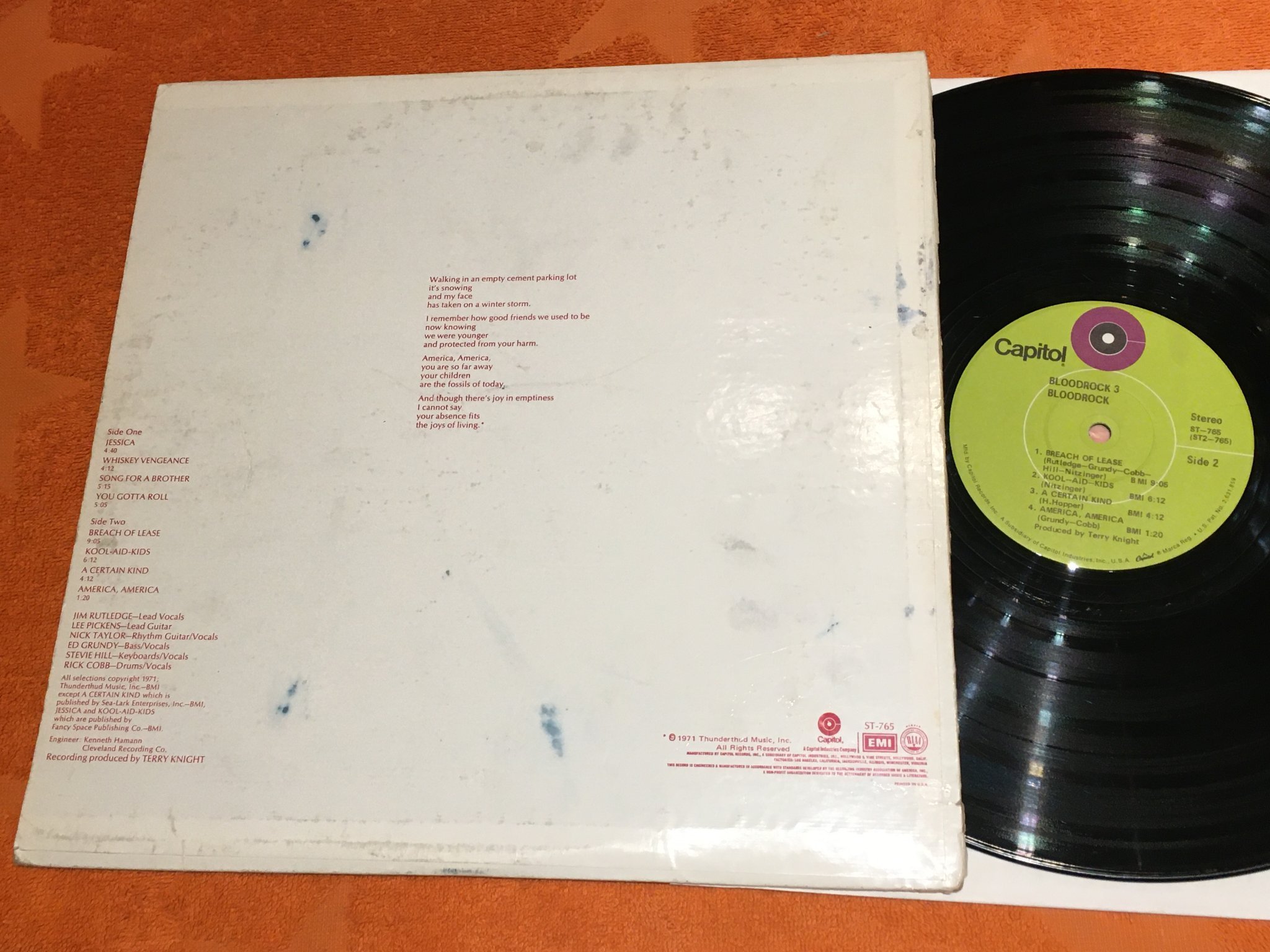 Omslagsbild för skivan BLOODROCK - 3 LP -71 US CAPITOL ST-765 