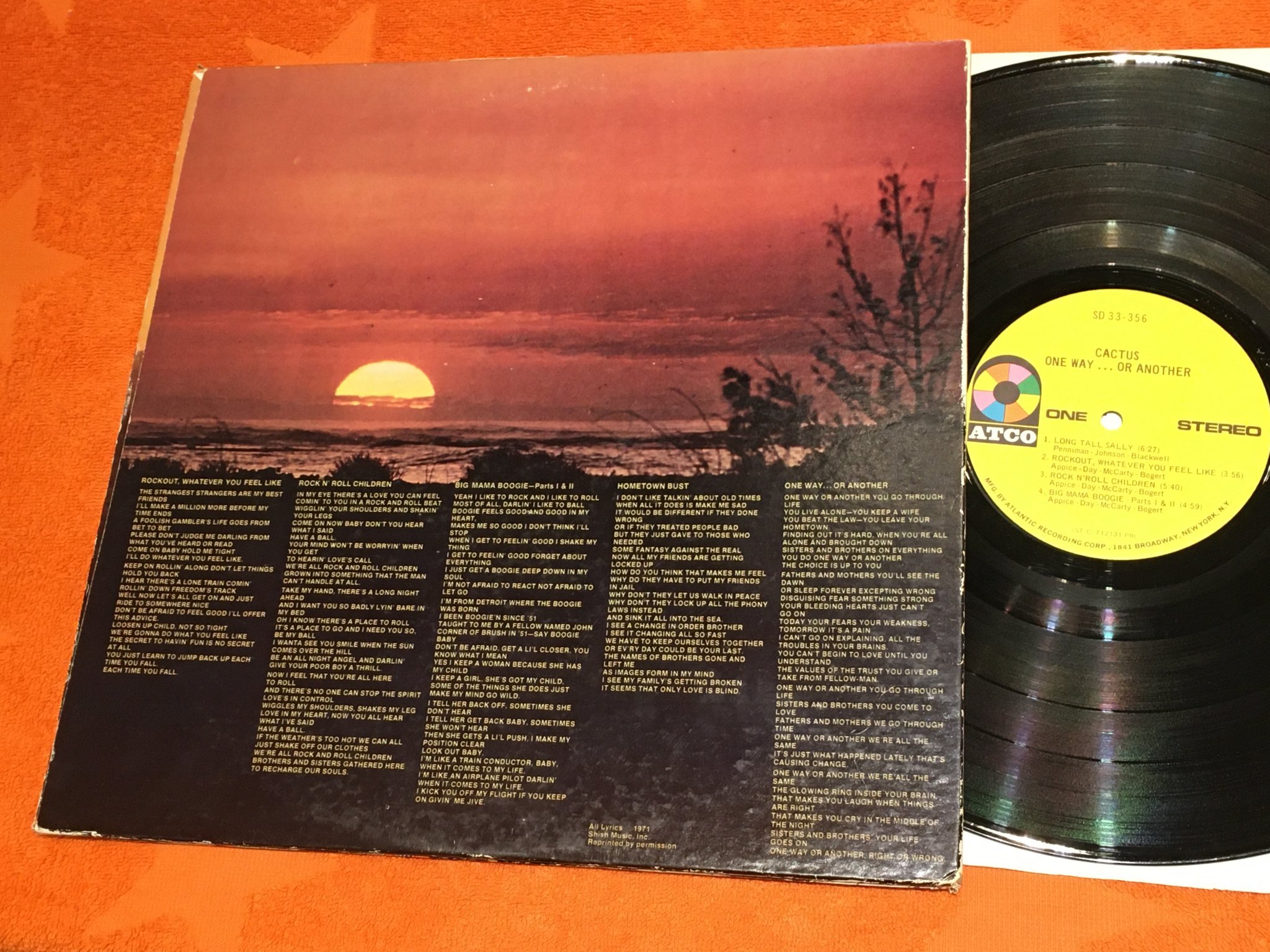 Omslagsbild för skivan CACTUS one way … or another LP -71 US ATCO SD 33-356