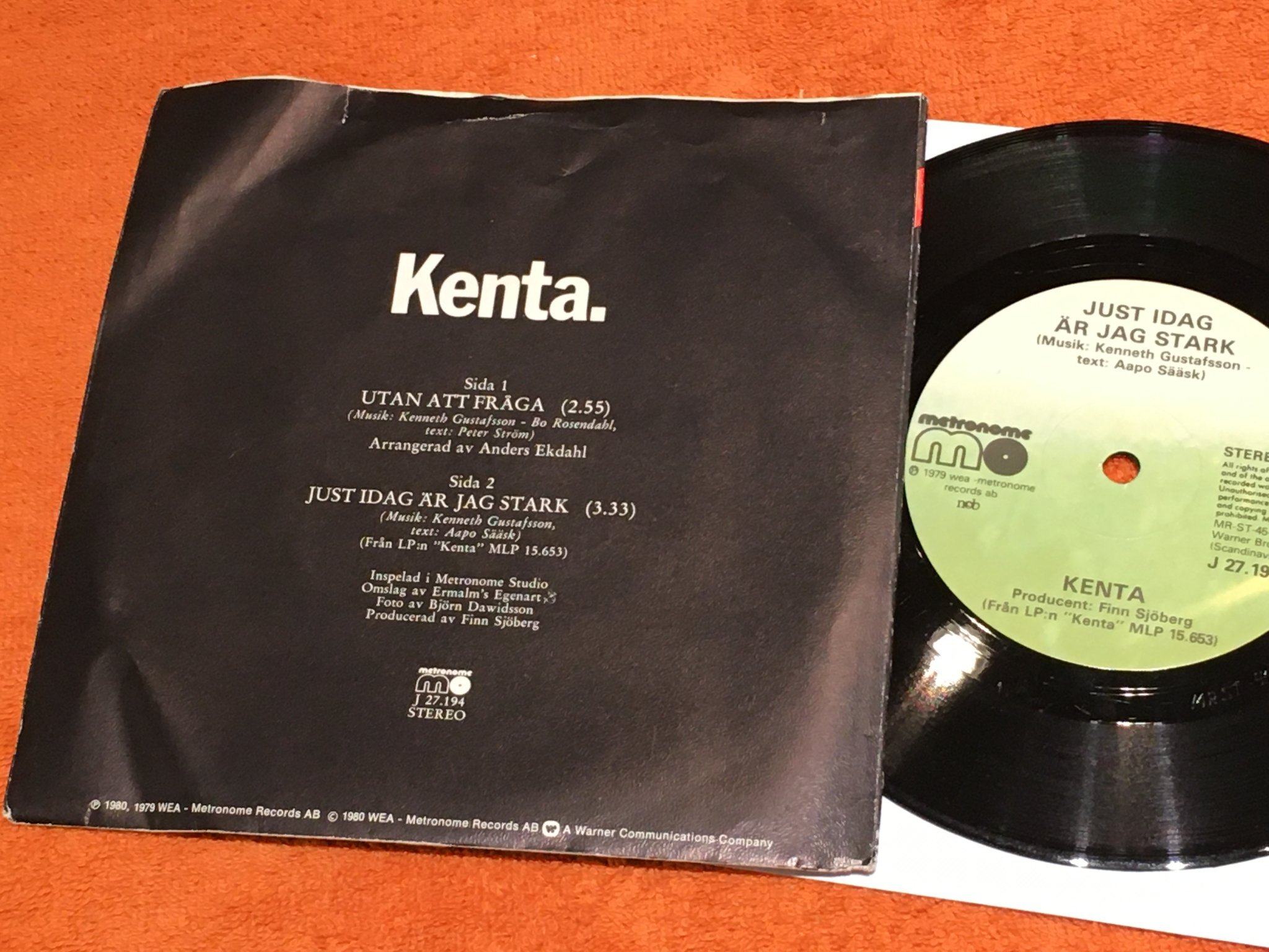 Omslagsbild för skivan KENTA idag är jag stark 7”single HAMMARBY ANTHEM ?   