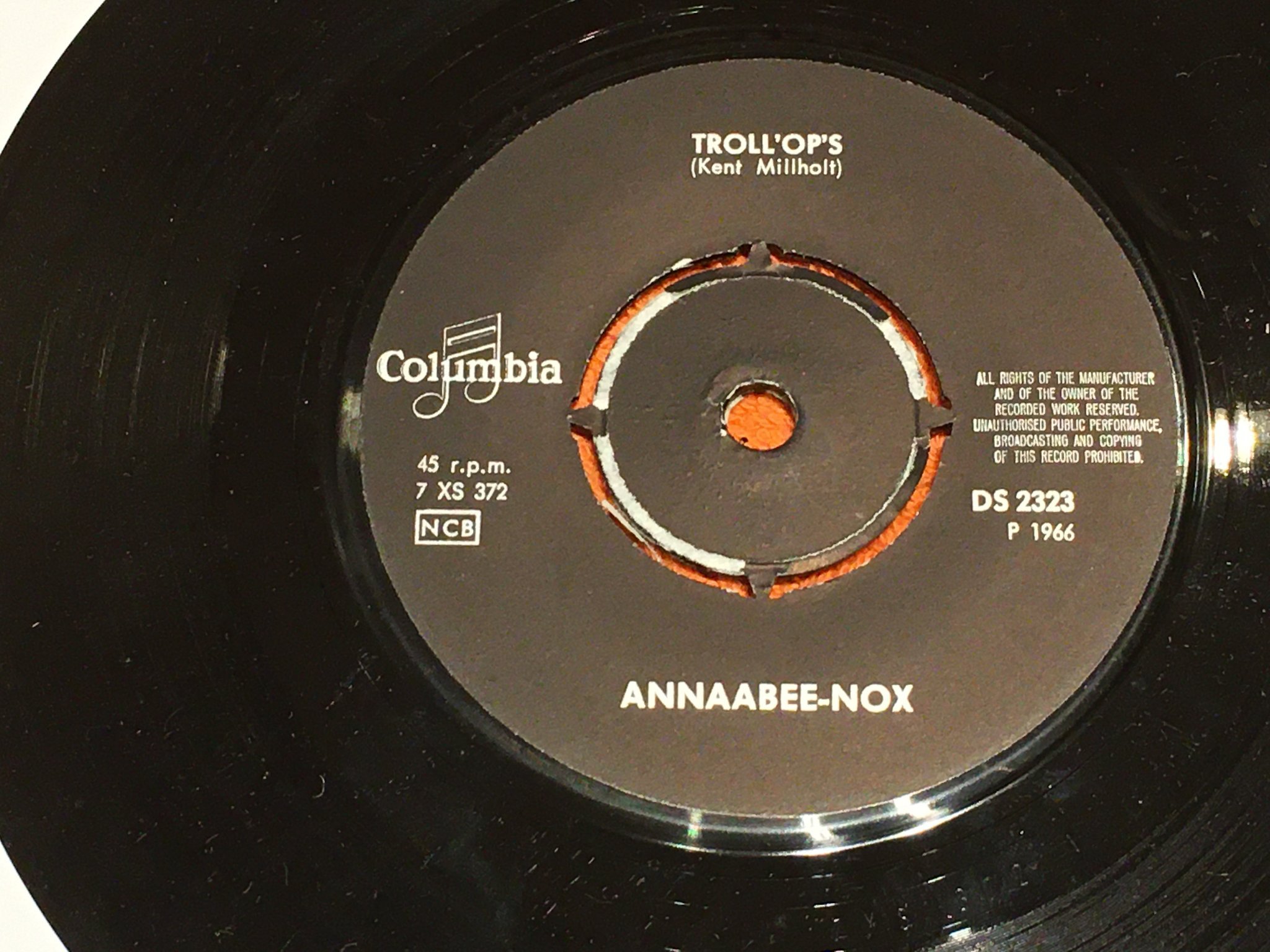 Omslagsbild för skivan ANNAABEE-NOX don’t turn your back on me 7”single -66 Swe COLUMBIA DS 2323 