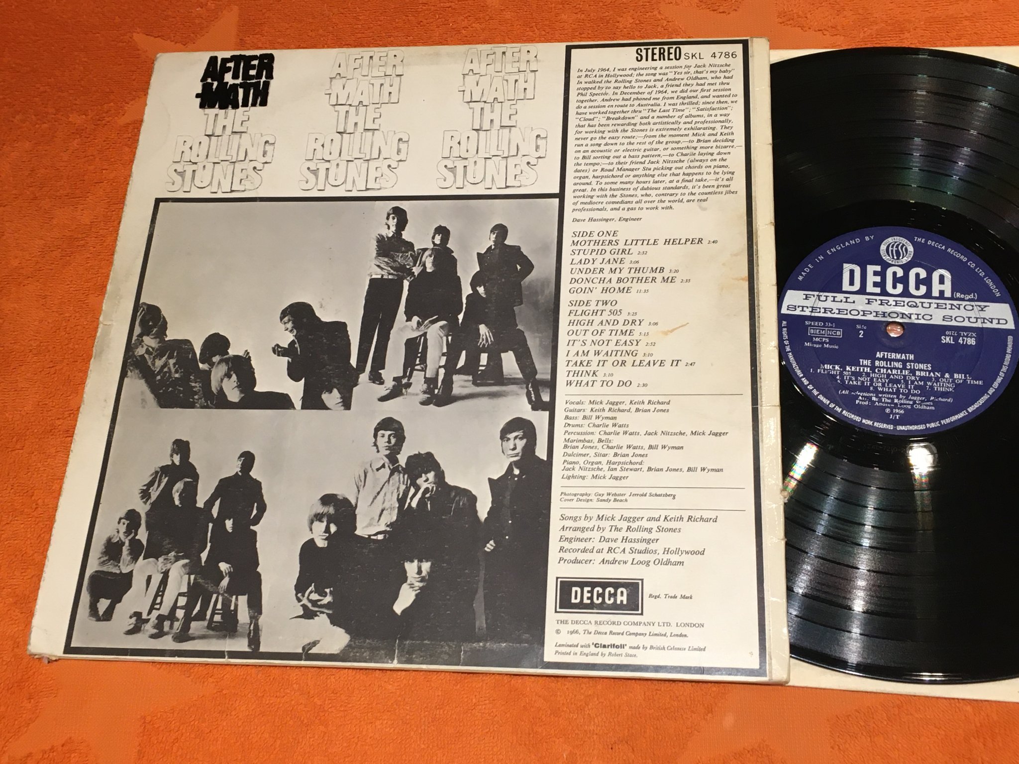 Omslagsbild för skivan ROLLING STONES aftermath LP UK DECCA SKL 4786