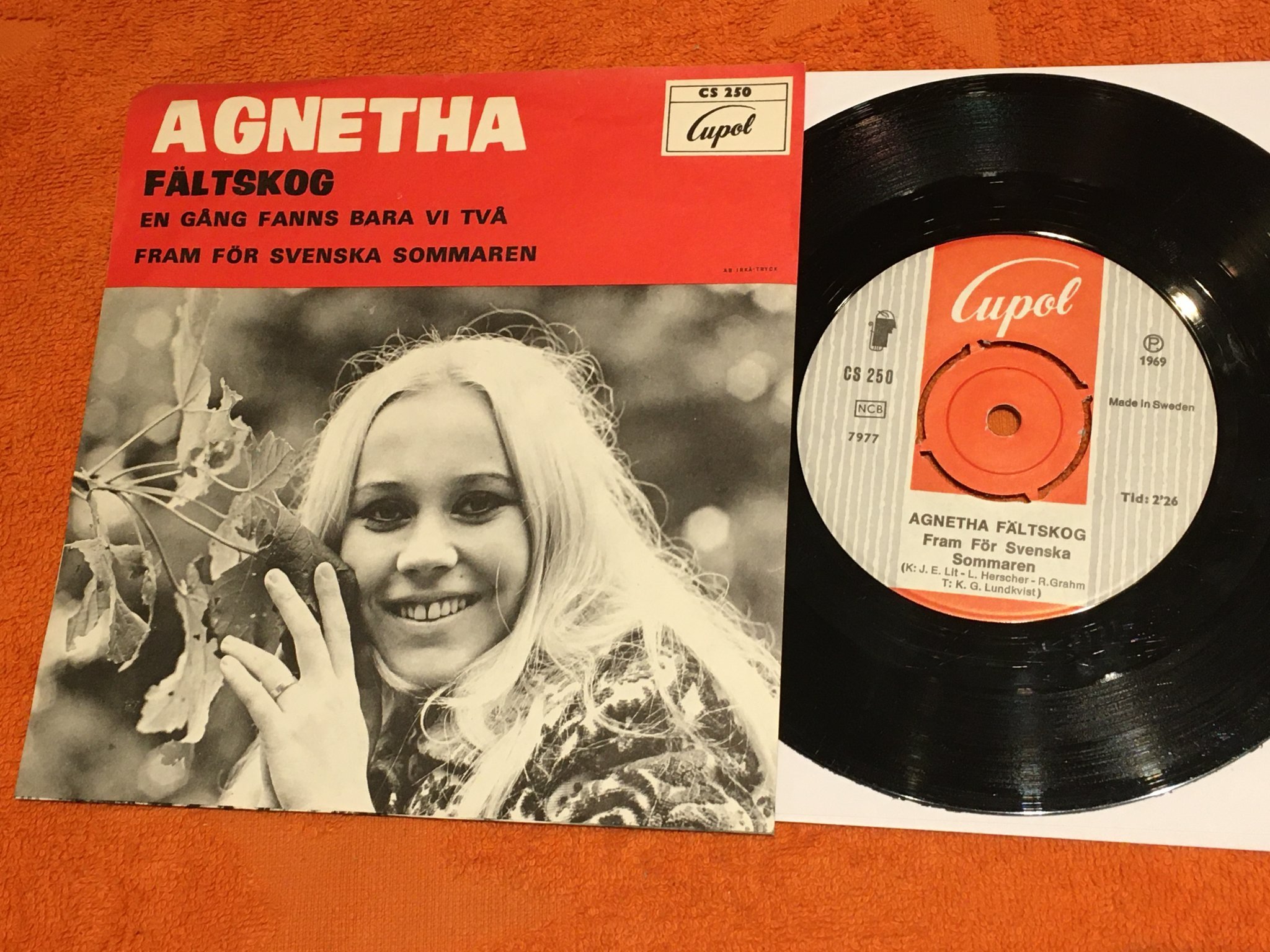 Omslagsbild för skivan AGNETHA FÄLTSKOG en gång fanns bara vi två 7” Swe CUPOL CS 250