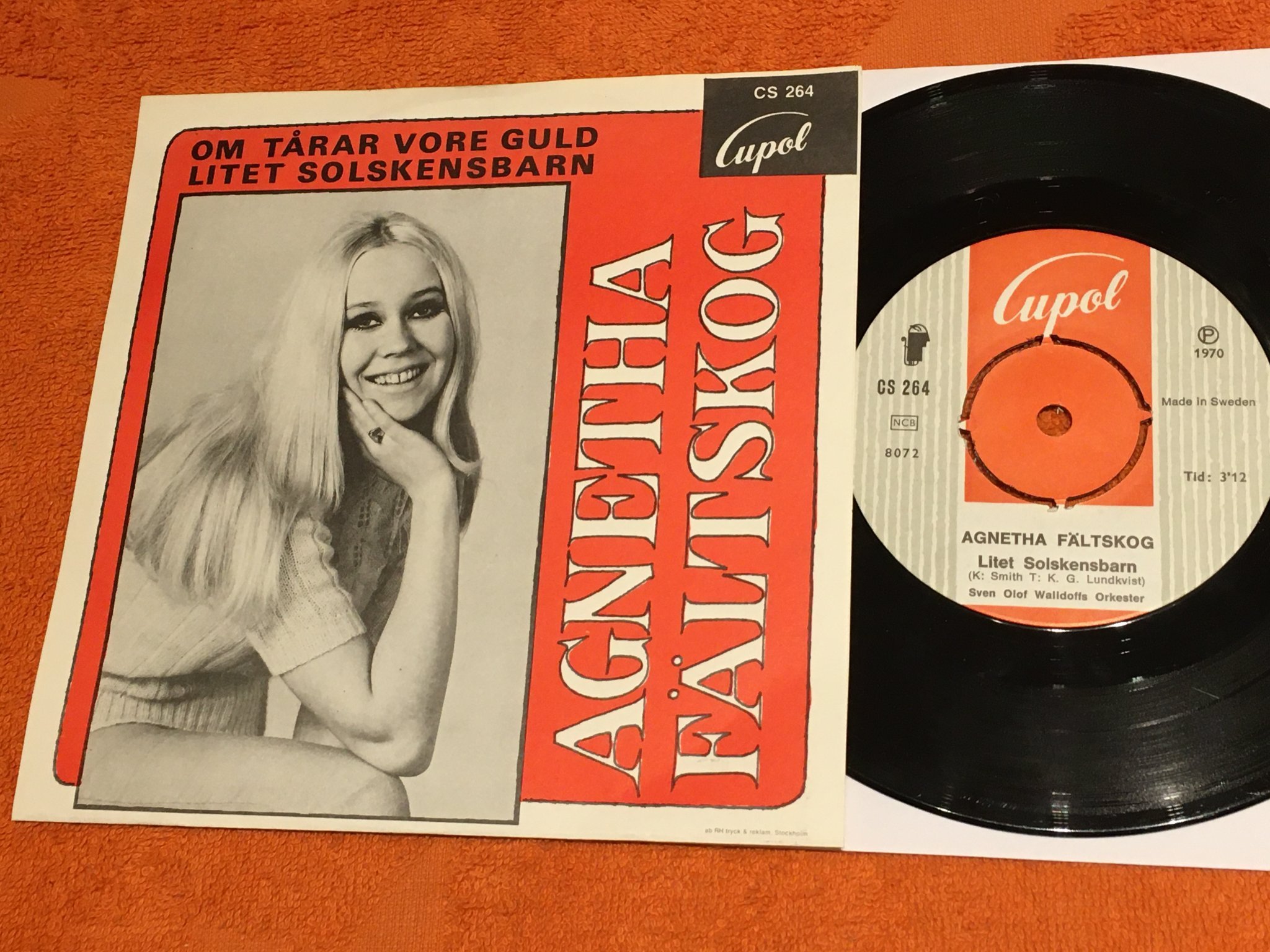Omslagsbild för skivan AGNETHA FÄLTSKOG om tårar vore guld 7” Swe CUPOL CS 264