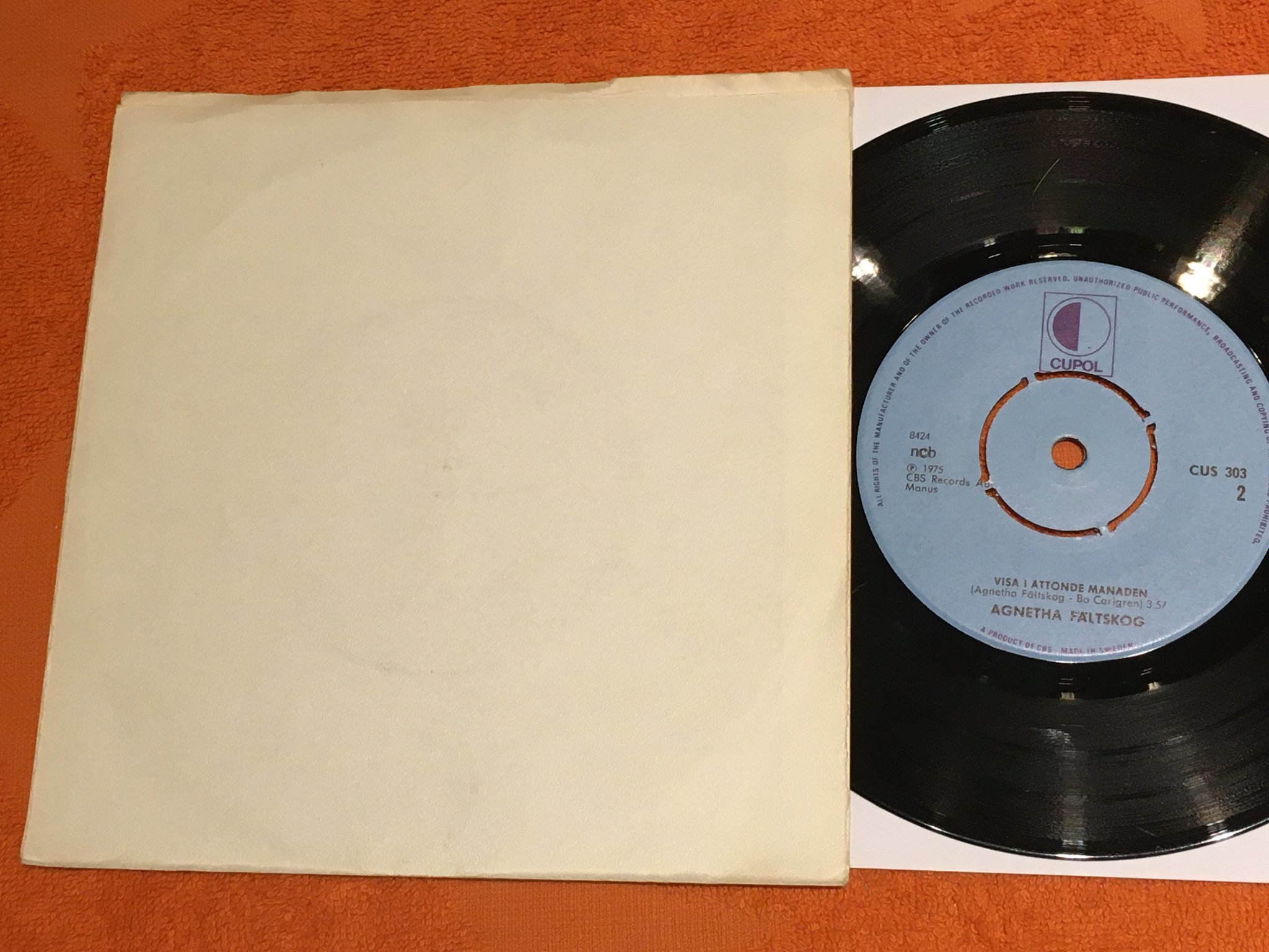 Omslagsbild för skivan AGNETHA FÄLTSKOG s.o.s.  7” Swe CUPOL CS 303
