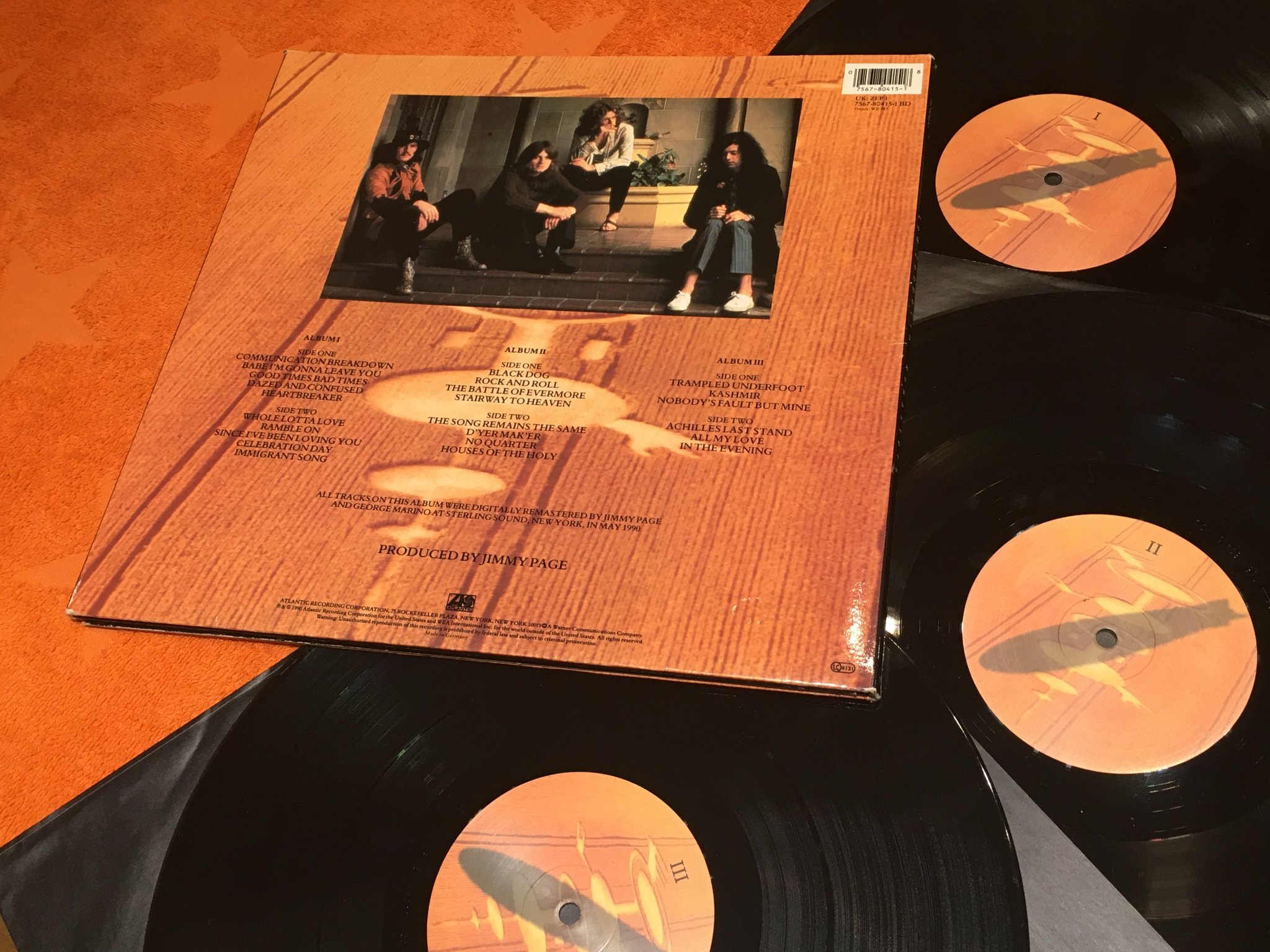 Omslagsbild för skivan LED ZEPPELIN Remasters 3xLP -90 ATLANTIC 7567-80415-1