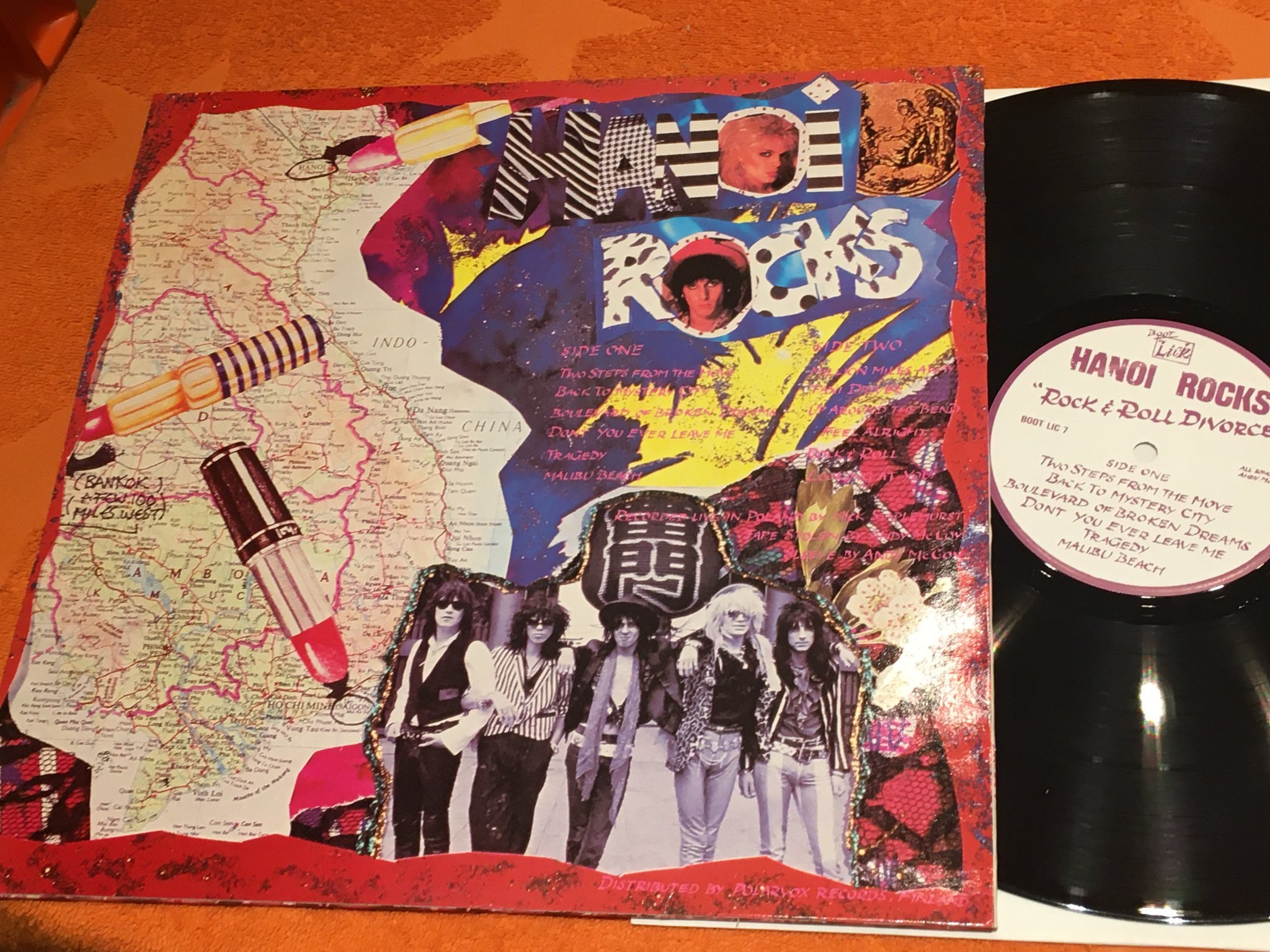 Omslagsbild för skivan HANOI ROCKS rock & roll divorce LP BOOT LICK 7