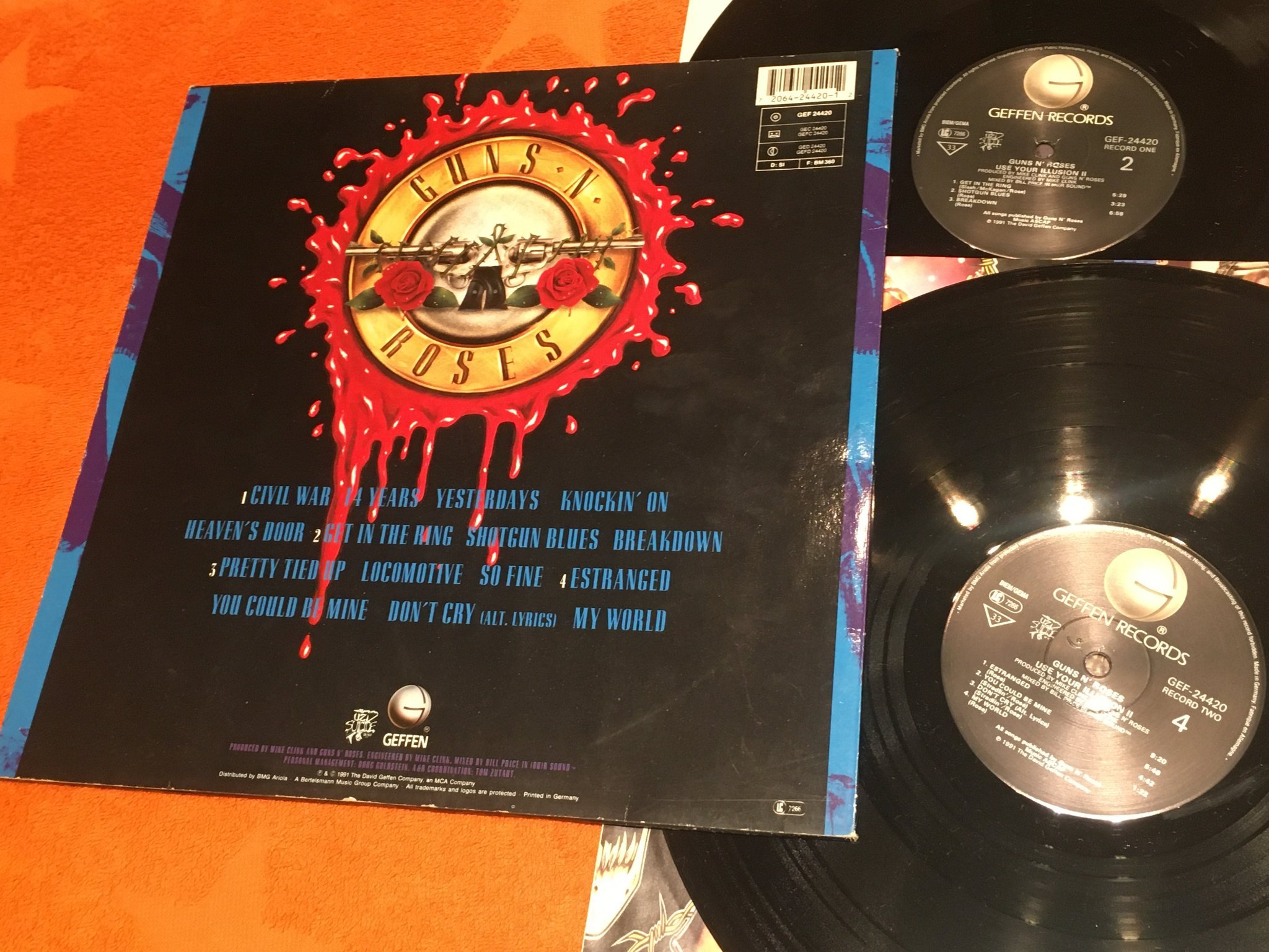 Omslagsbild för skivan GUNS N ROSES just an illusion II 2xLP -91 GEFFEN GEF 24420