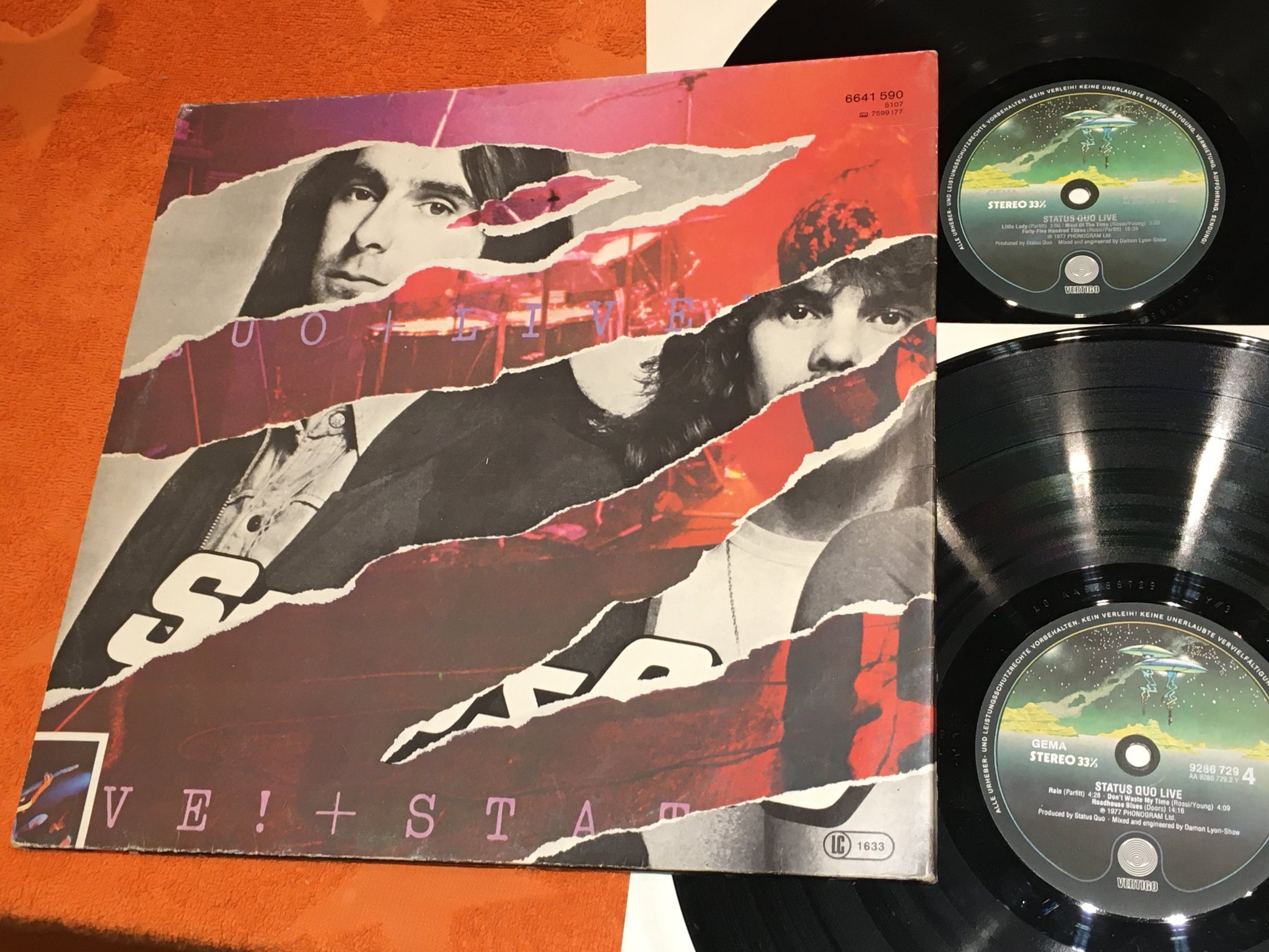 Omslagsbild för skivan STATUS QUO live 2xLP Ger VERTIGO 6641 590